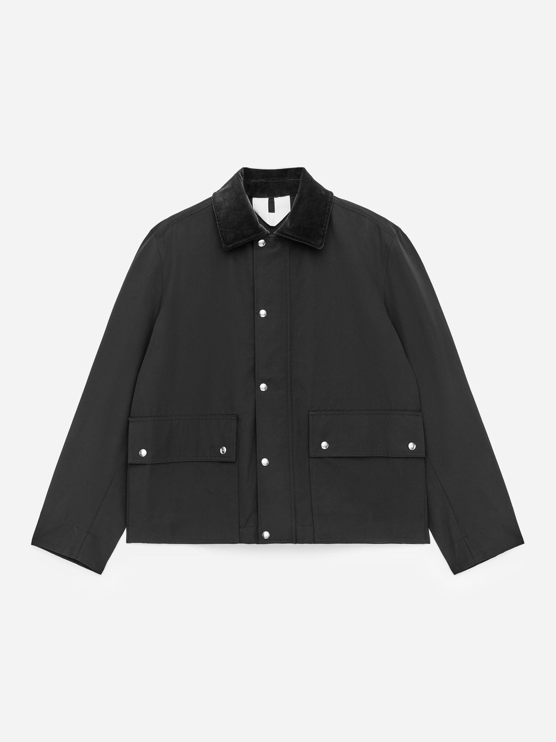 Gewachste Jacke aus Nylon und Baumwolle-#2F3237-17745