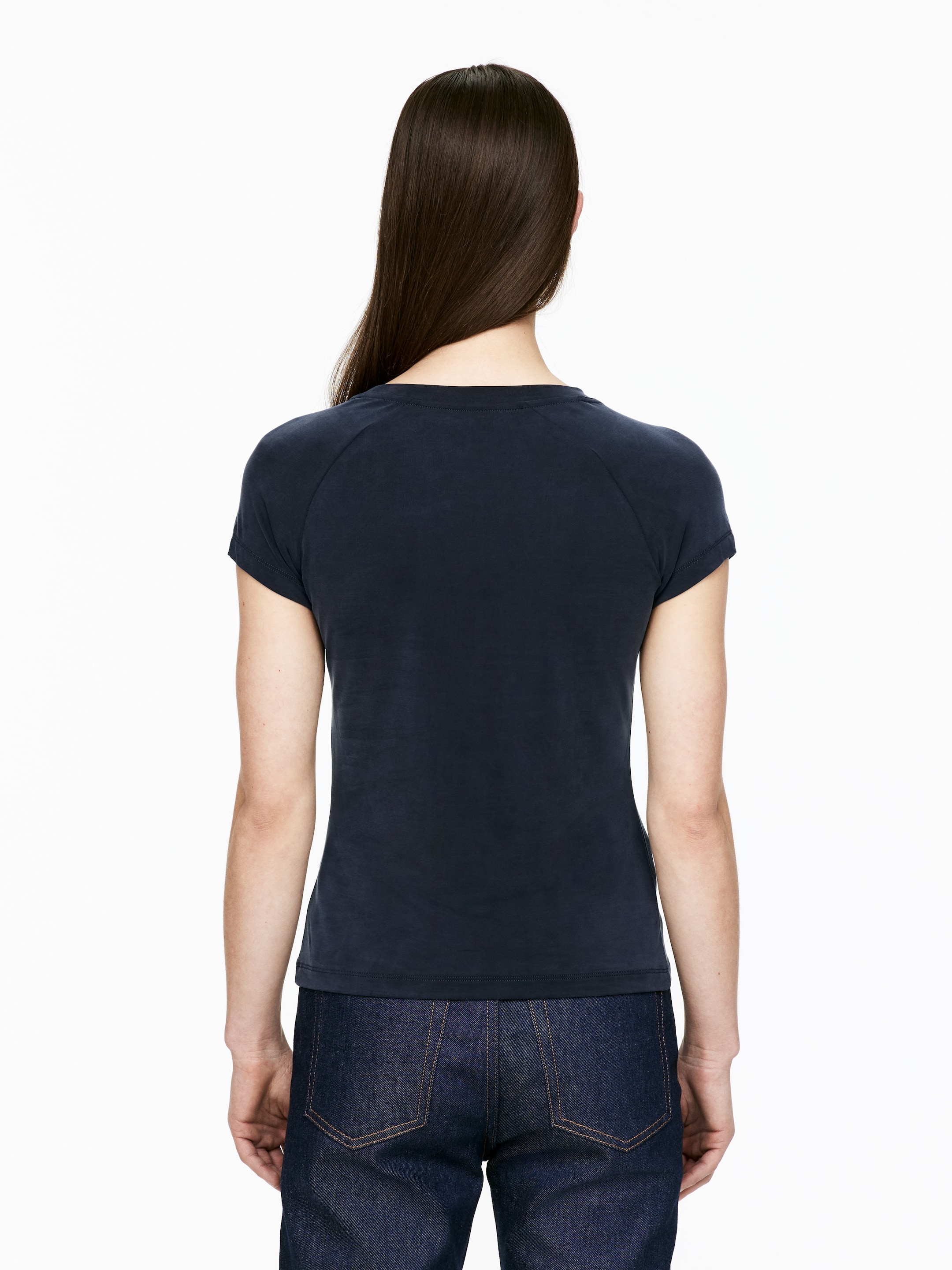 Agrandir l'image: T-shirt en cupro - Bleu foncé - FEMME | H&M FR 2
