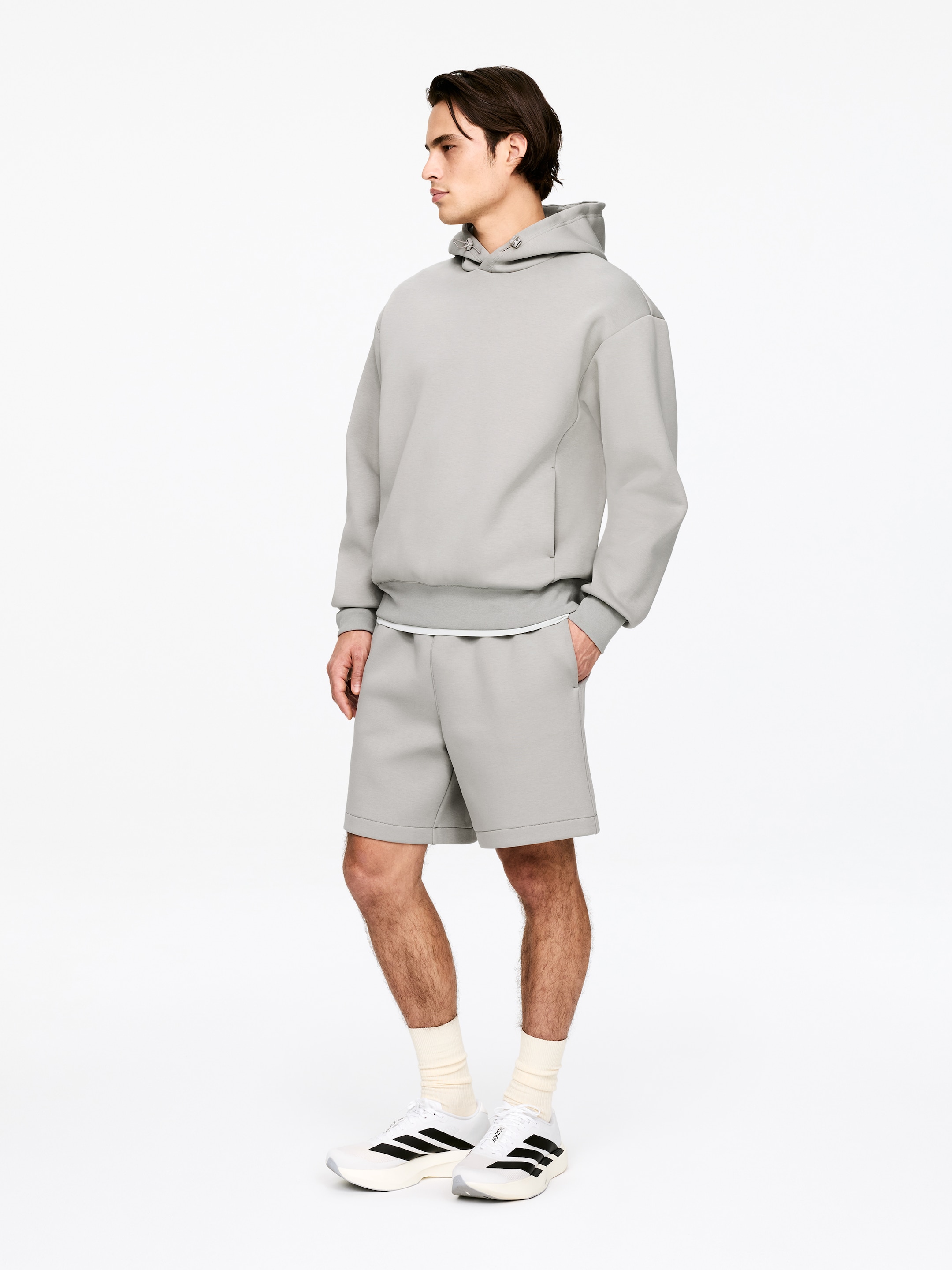 Sweat à capuche ARKET ACTIVE - Taupe - Loose fit - Homme - StillMedia/Lookbook - 3