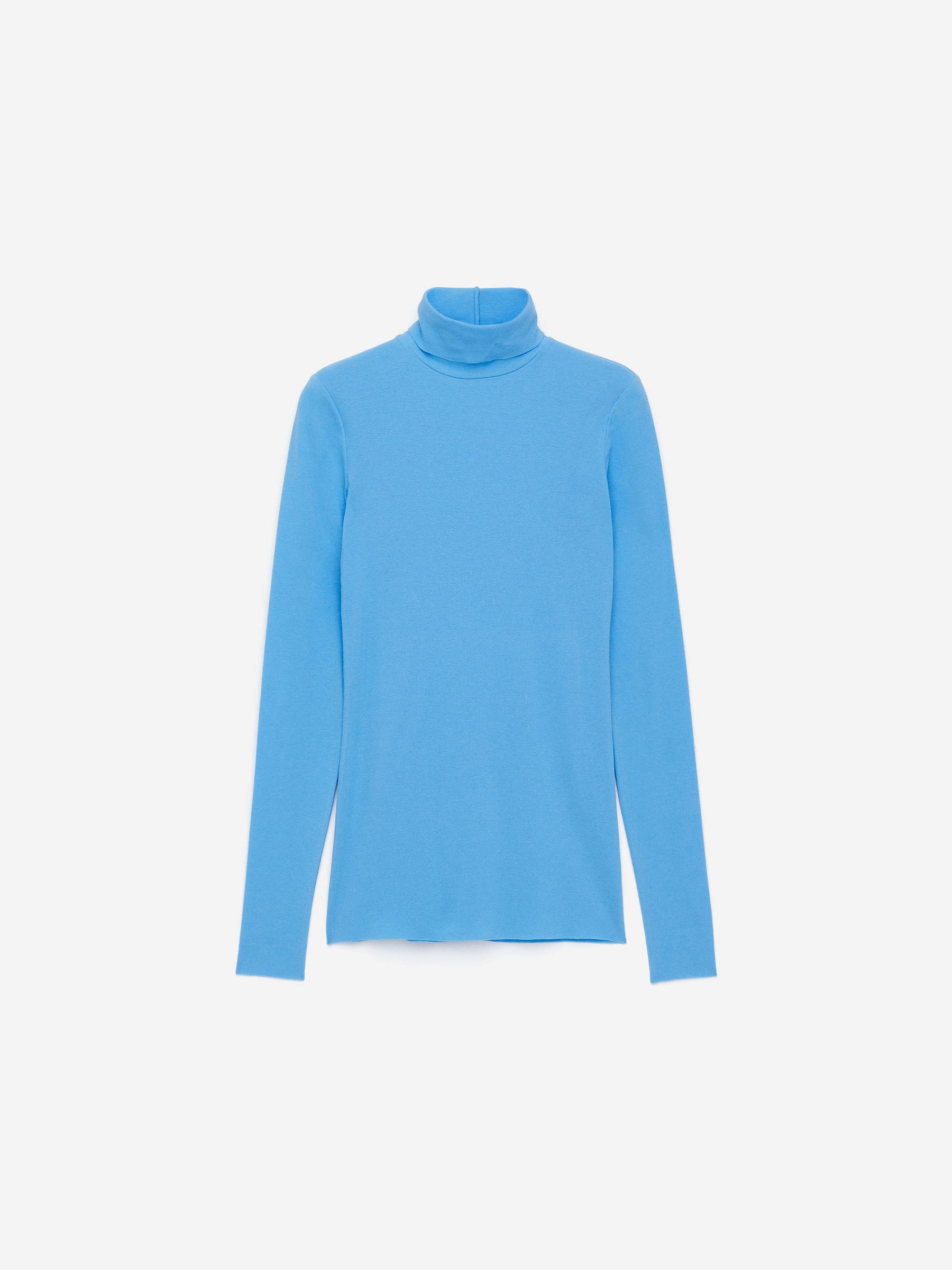 Roll-Neck Cotton Top-#7D9FD9-16495