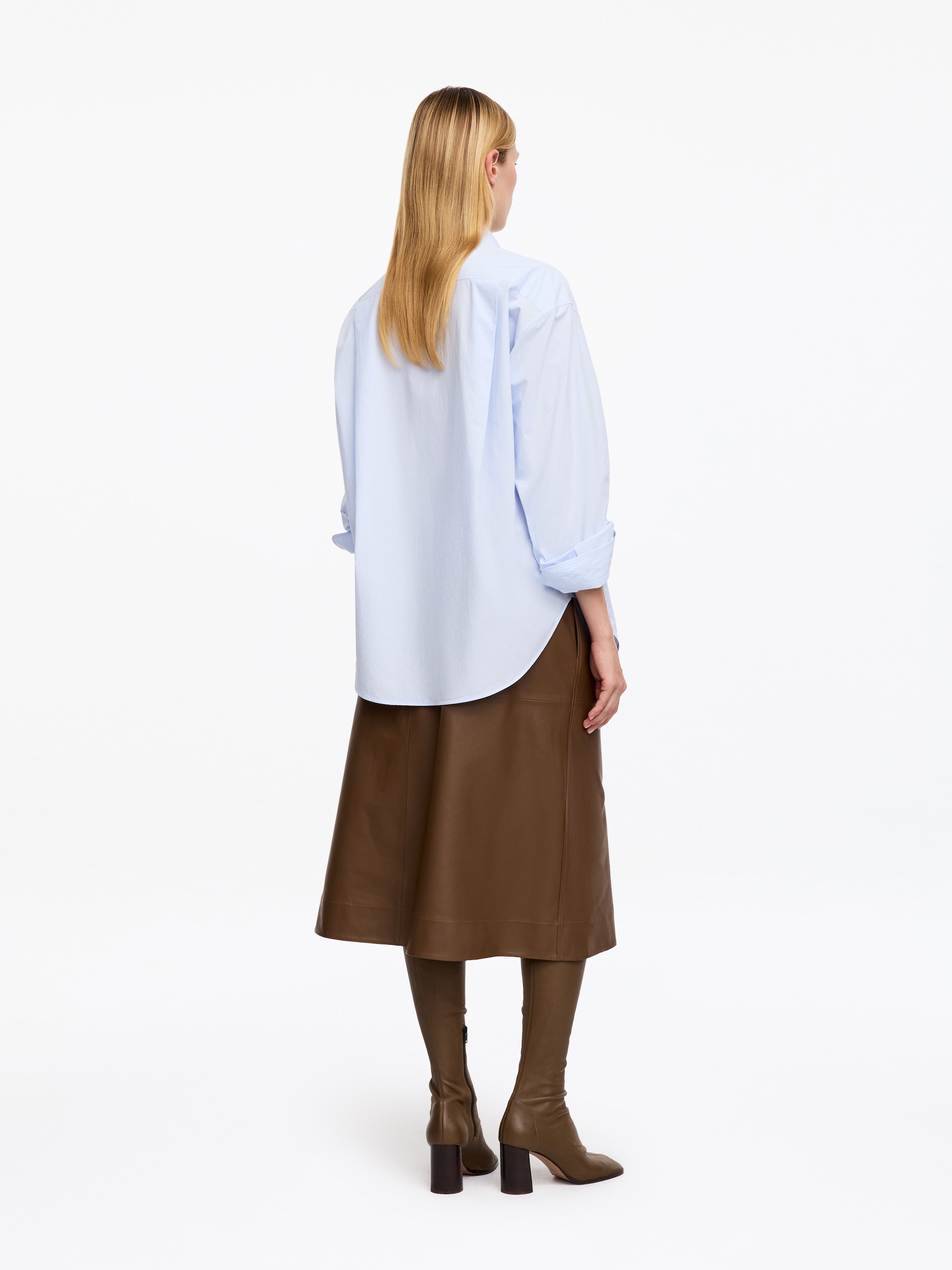 Pull-on Leather Skirt - Brown - Regular fit - women - StillMedia/Lookbook - 5