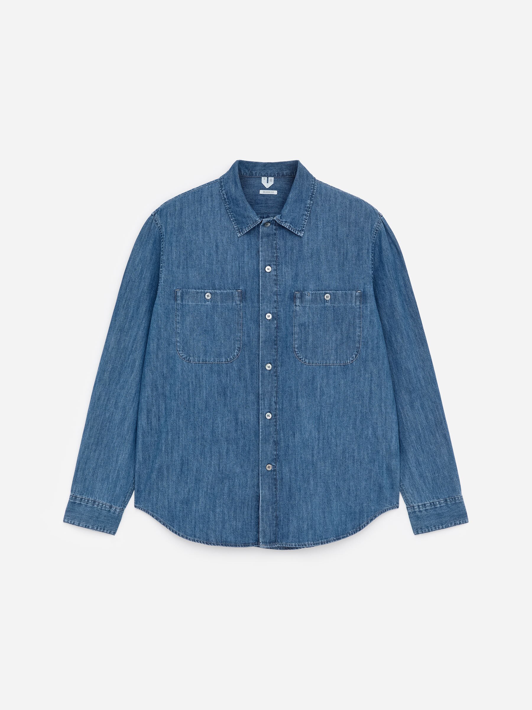Relaxed Denim Shirt-#AFBFDF-18089