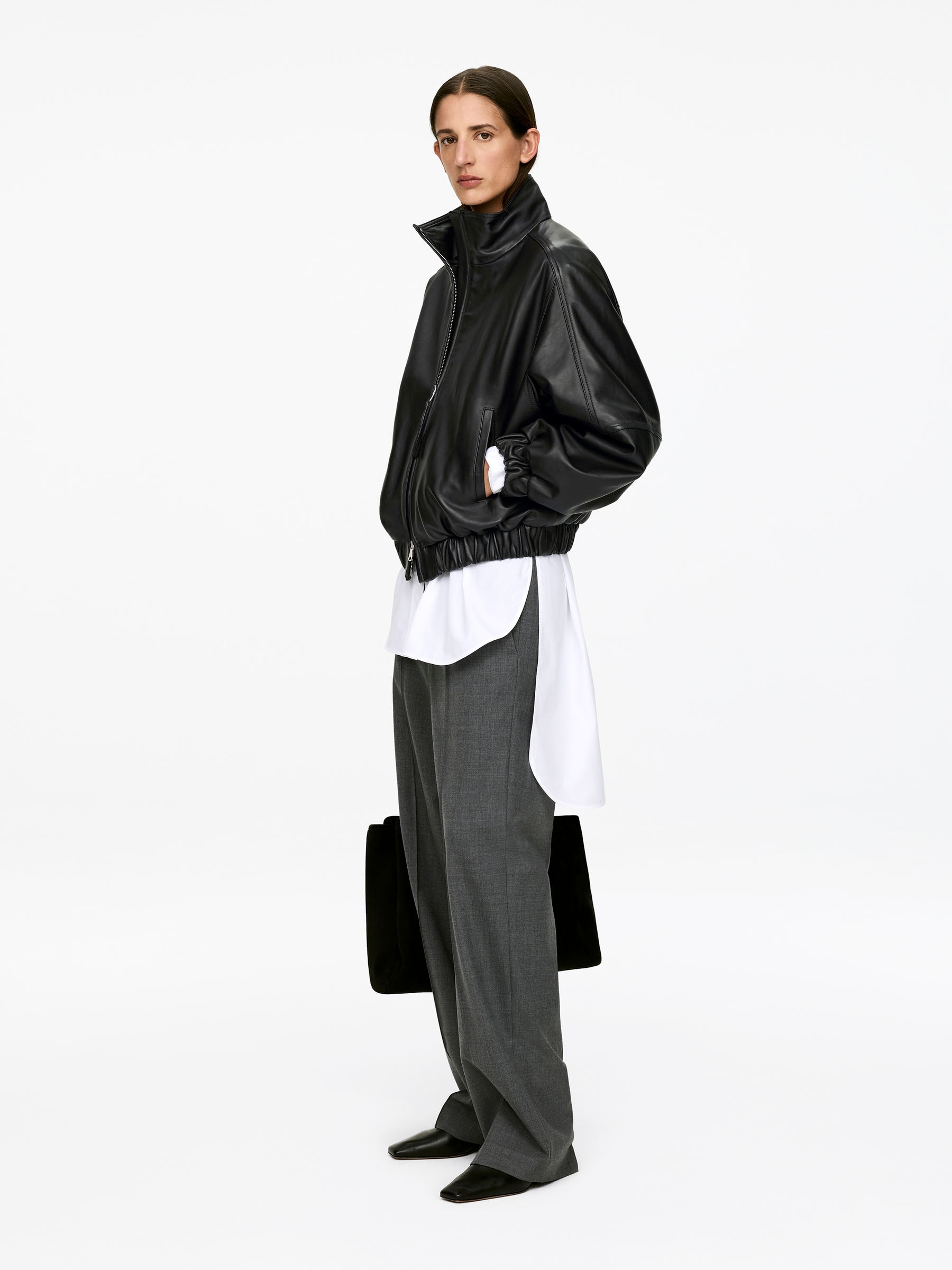 Läderjacka - Svart - Oversized - Women - StillMedia/Lookbook - 4