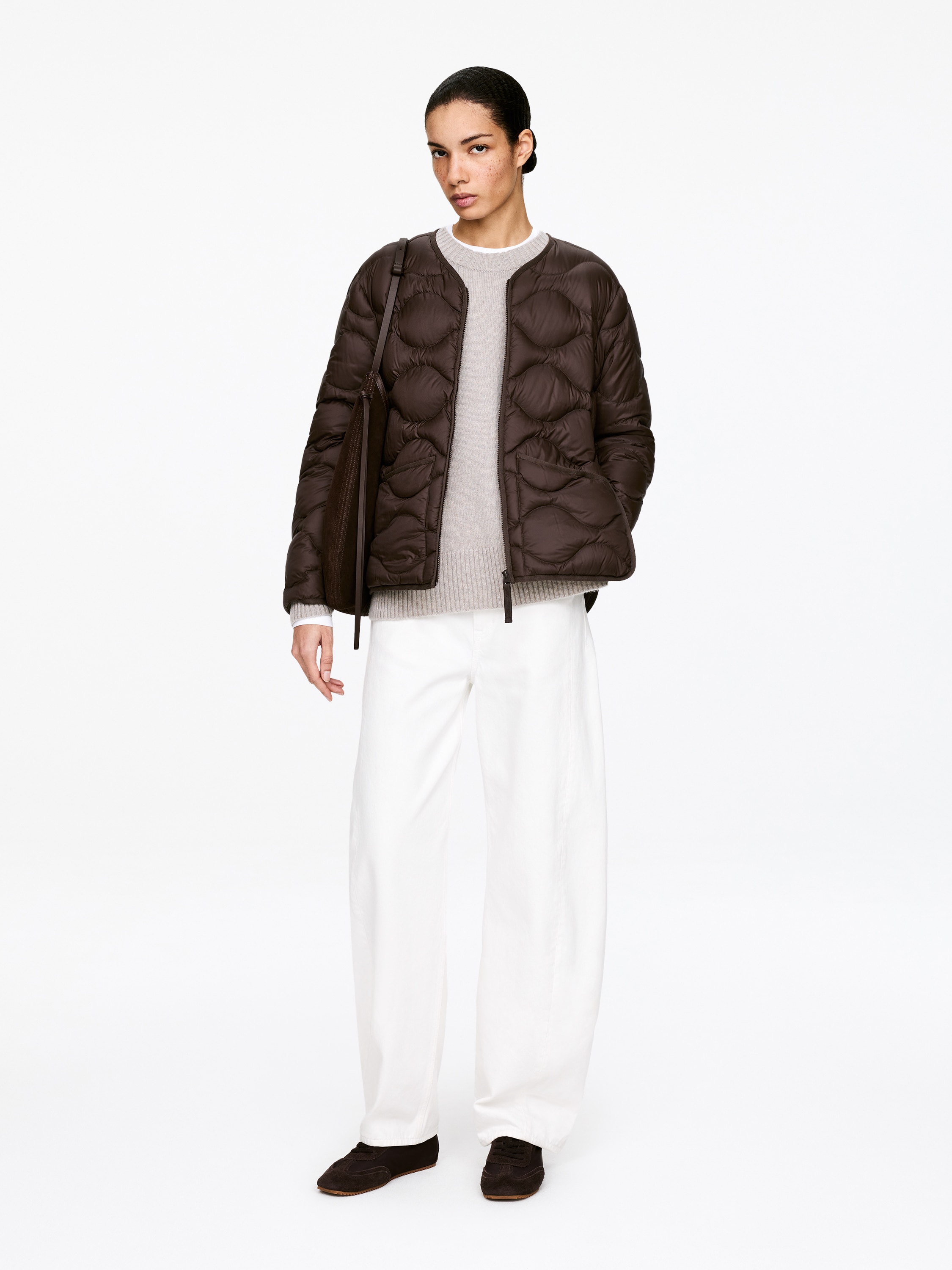 2-in-1 Upcycled Down Liner Jacket - Brown