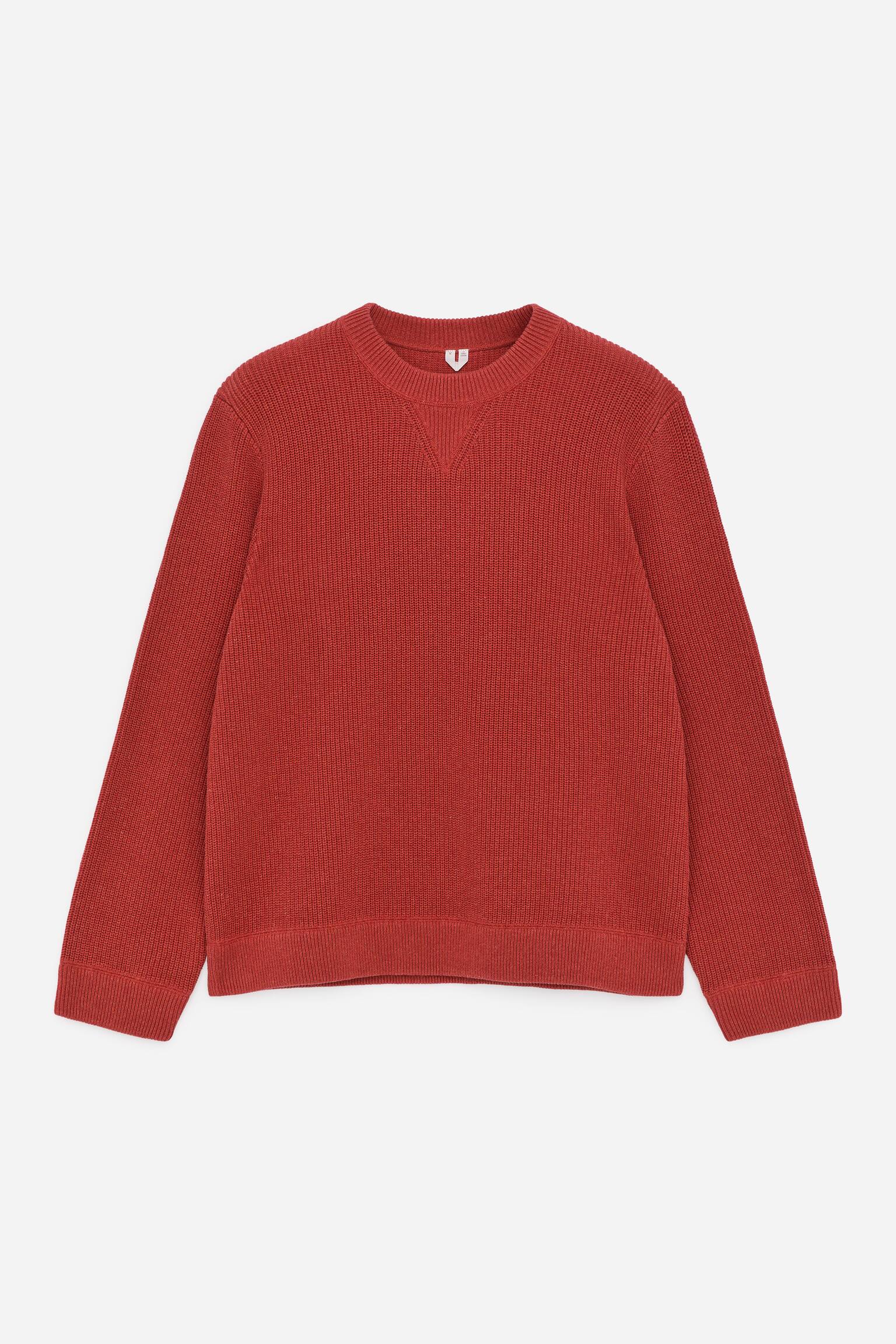 Tröja i bomulls- och linneblandning - Röd/Blå - 2