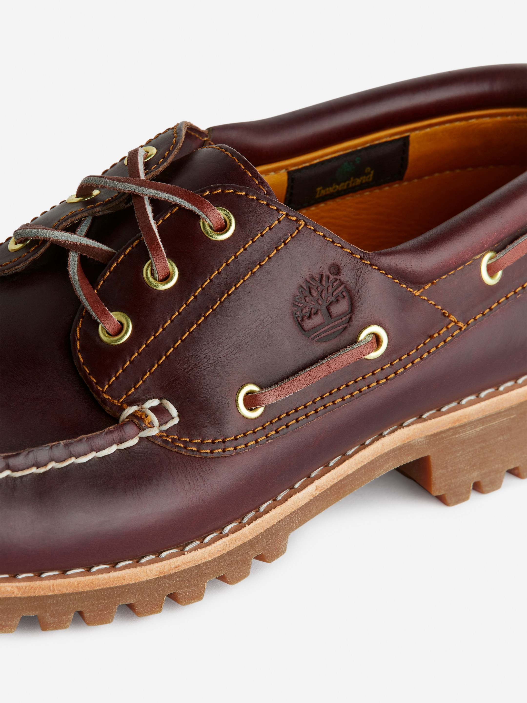 Timberland 3-Eye Lug Handsewn Boat Shoe - Brown - Men - StillMedia/DescriptiveDetail - 5