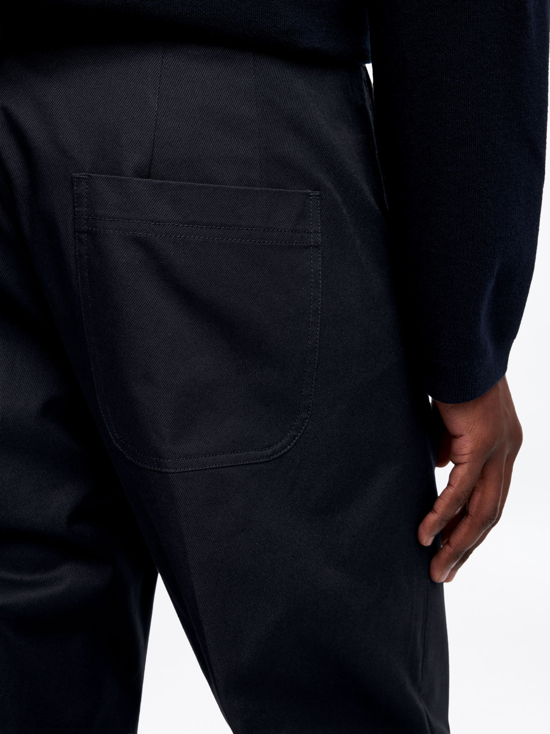 Pantalones de sarga de algodón de corte relajado - Azul oscuro - Corte relajado - Men - StillMedia/Lookbook - 3