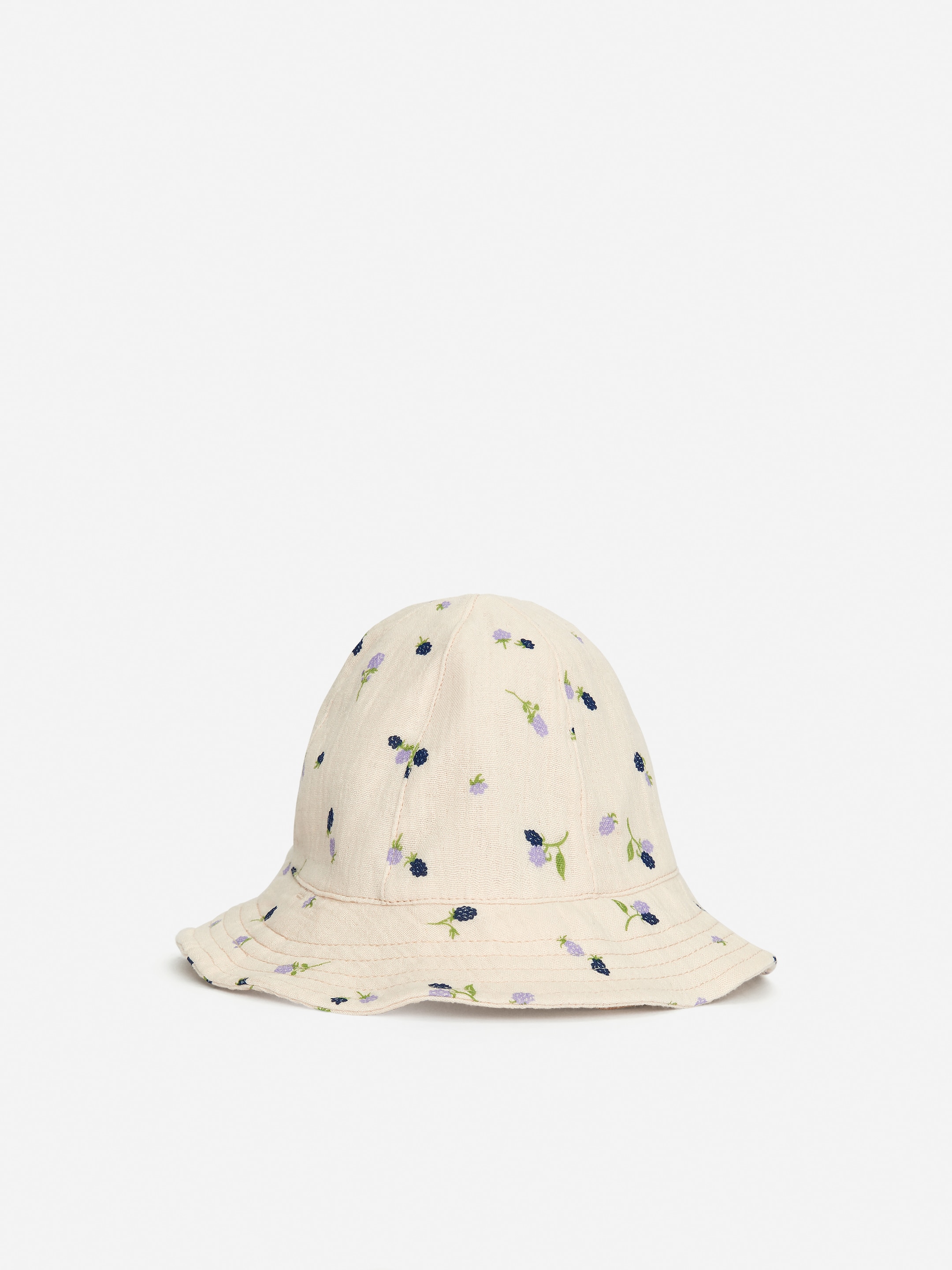Cotton Muslin Sunhat - Off White/Floral - Children - StillMedia/DescriptiveStillLife - 3