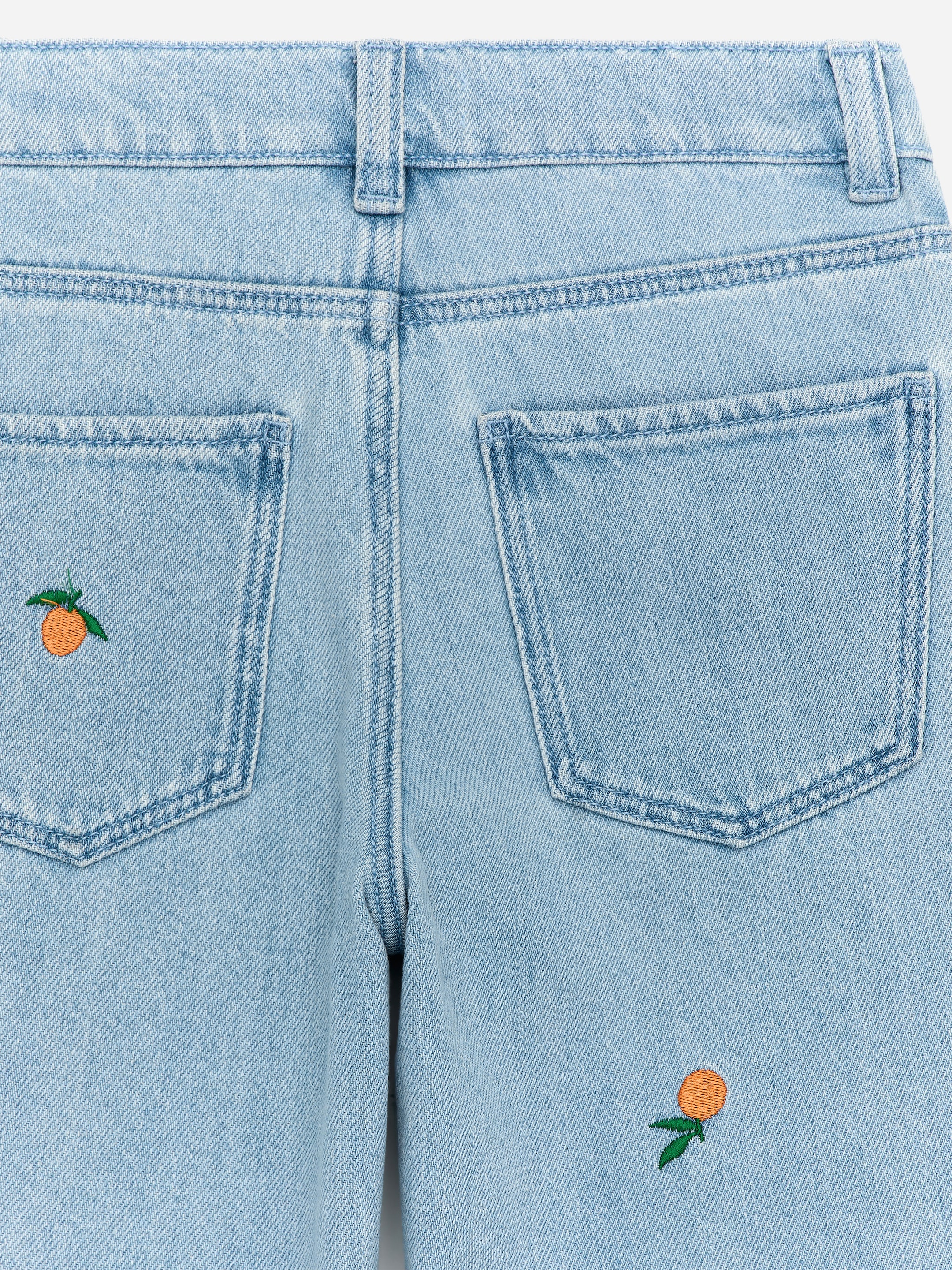 Pantalones denim bordados - Azul/naranjas - Corte relajado - Children - StillMedia/DescriptiveDetail - 3