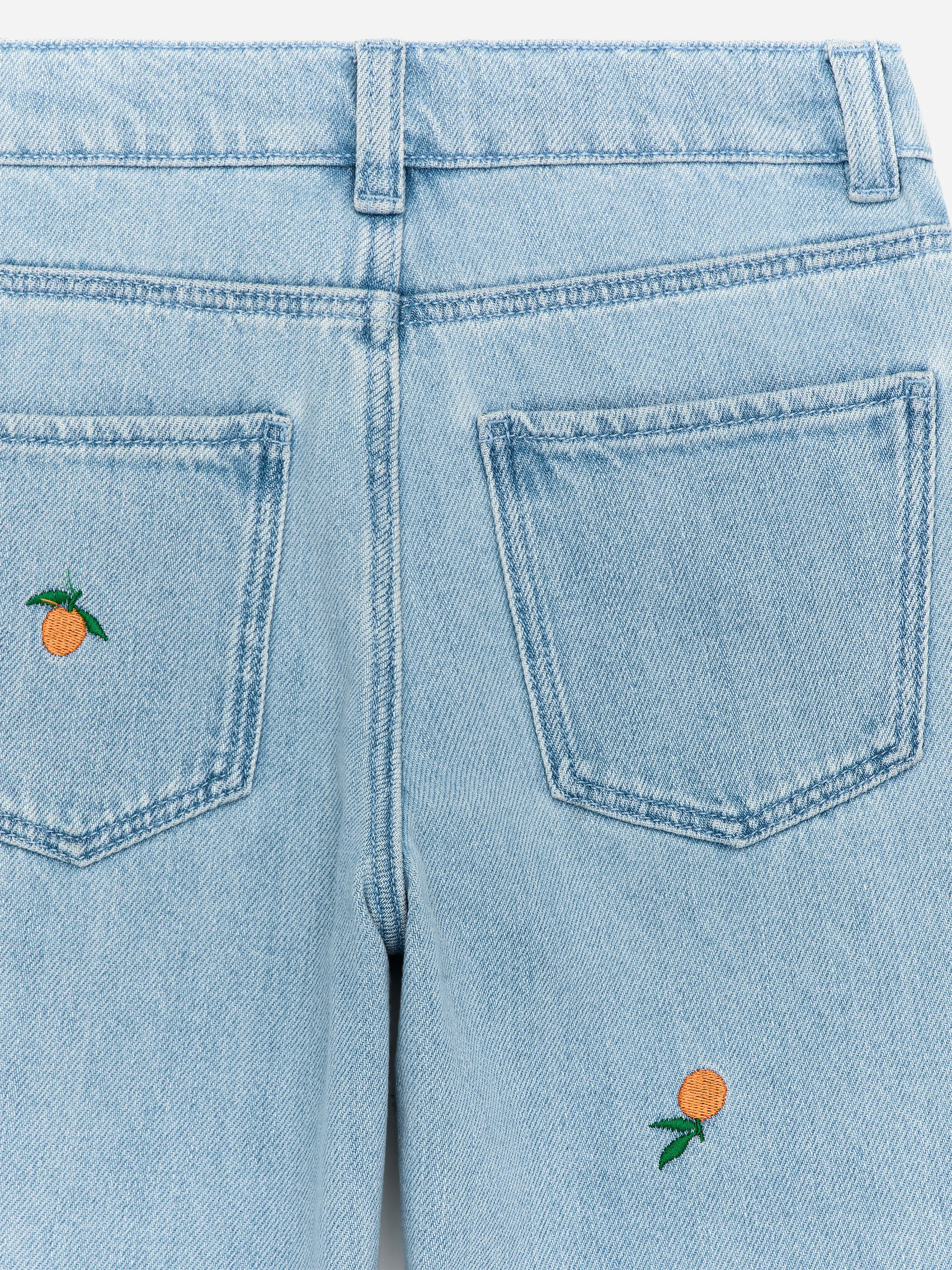 Embroidered Denim Trousers - Blue/Oranges - Relaxed fit - Children - StillMedia/DescriptiveDetail - 3