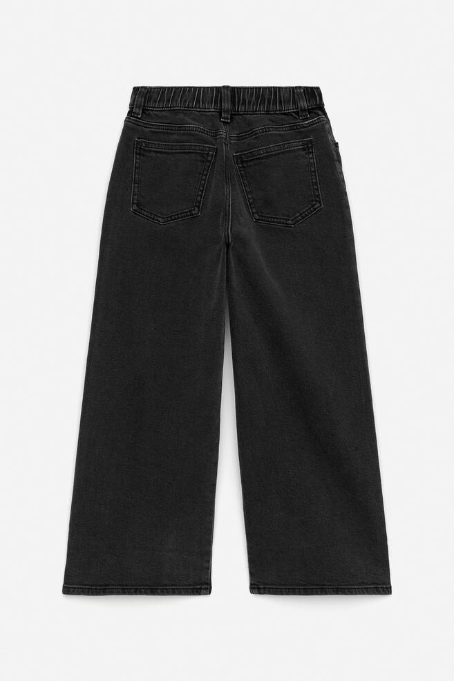 Wide Denim Trousers-Black - 2