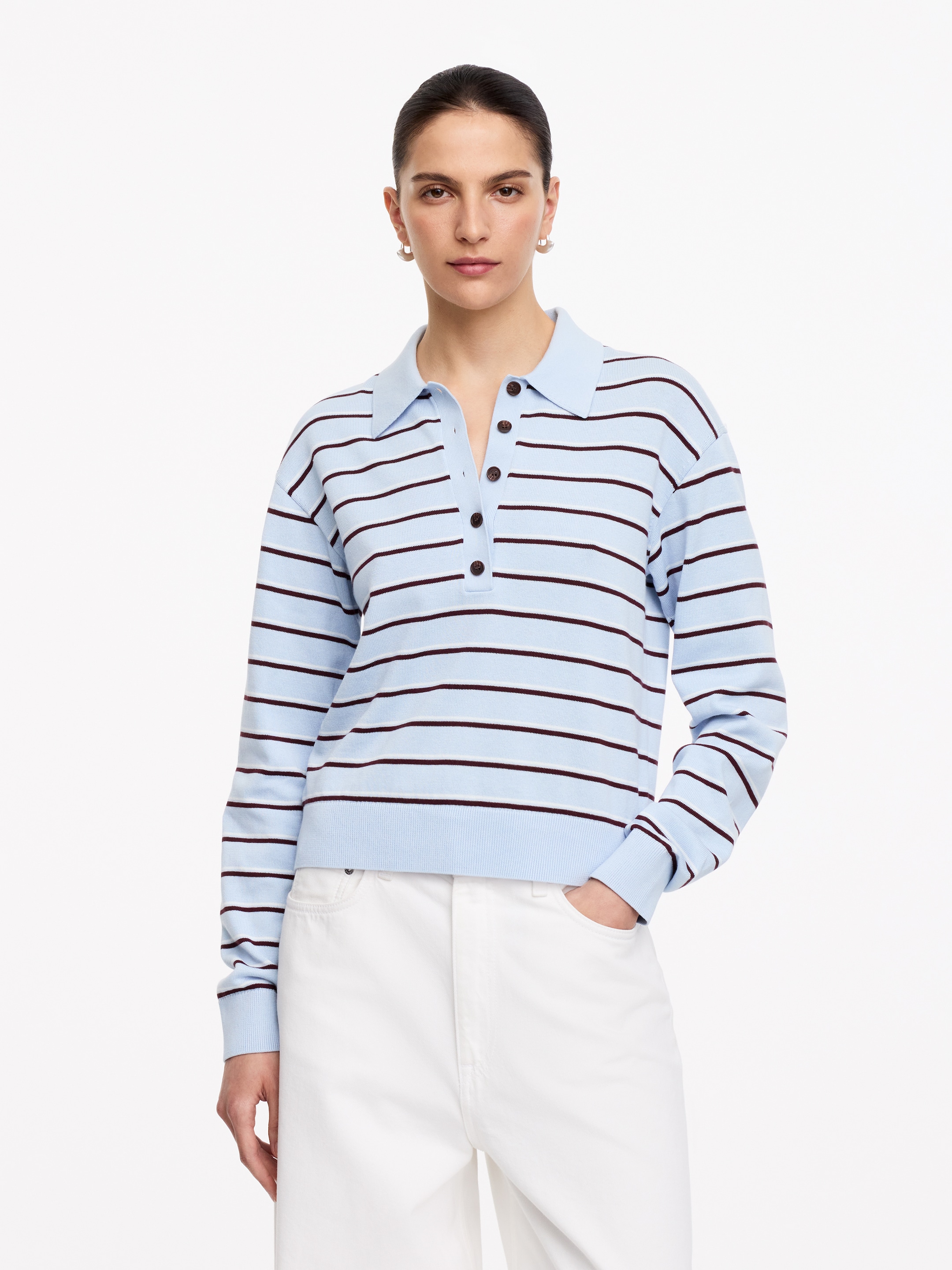 Knitted Polo Shirt-Red-19785