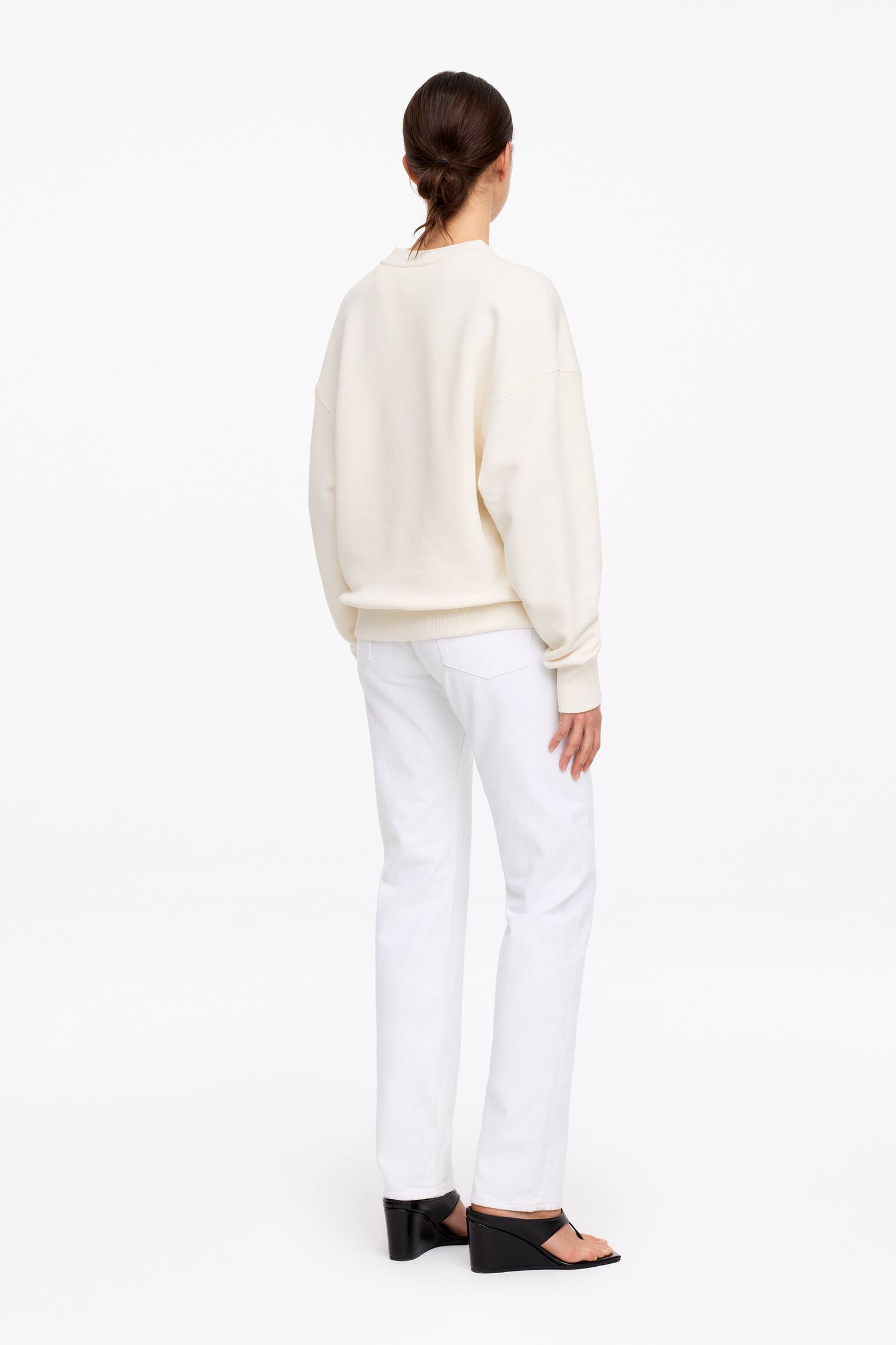 Felpa in spugna dalla vestibilità rilassata - Bianco sporco/Blu - 7