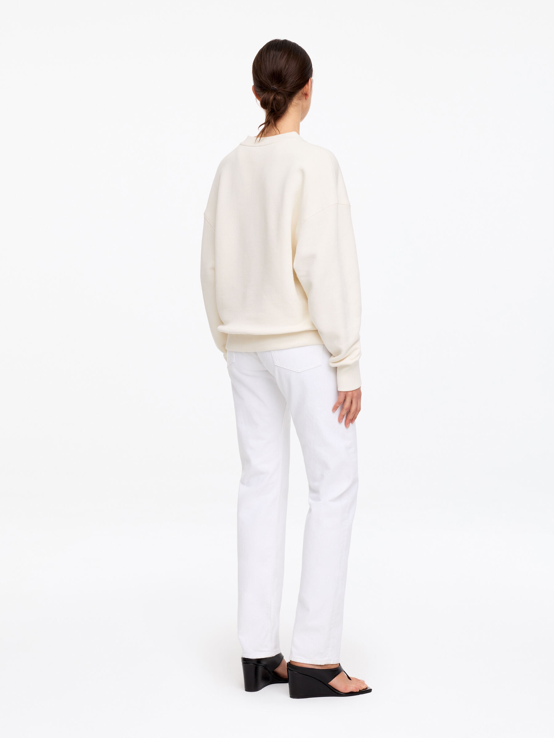 Sweat décontracté en tissu éponge - Blanc cassé - Relaxed fit - Femme - StillMedia/Lookbook - 9