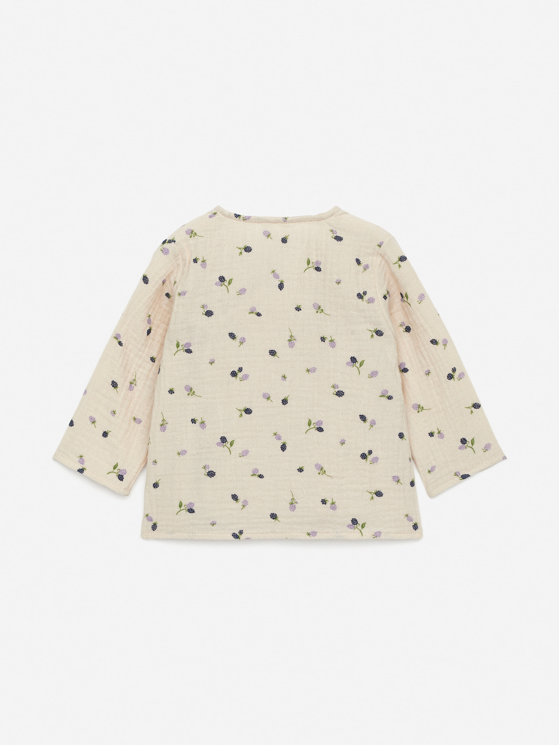 Topp i muslin med omlott - Off-white/björnbär - Regular fit - Children - StillMedia/DescriptiveStillLife - 3
