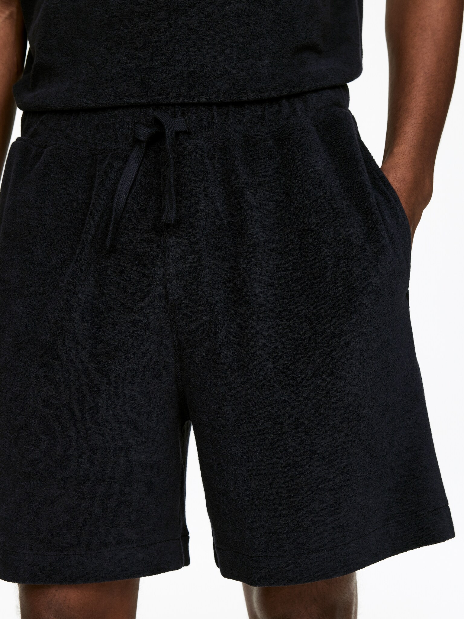 Short en éponge de coton - Noir - 4