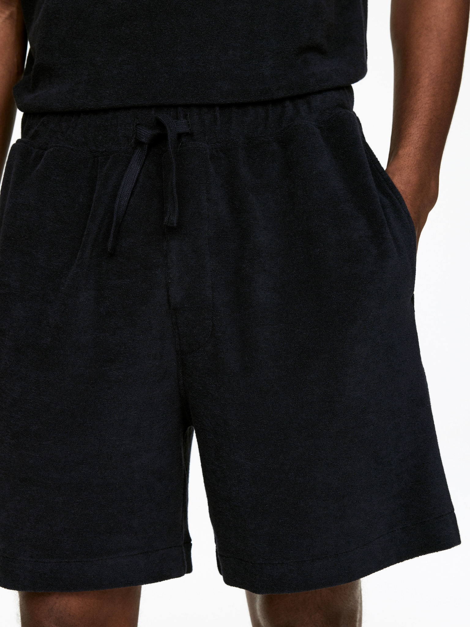 Short en éponge de coton - Noir - 6