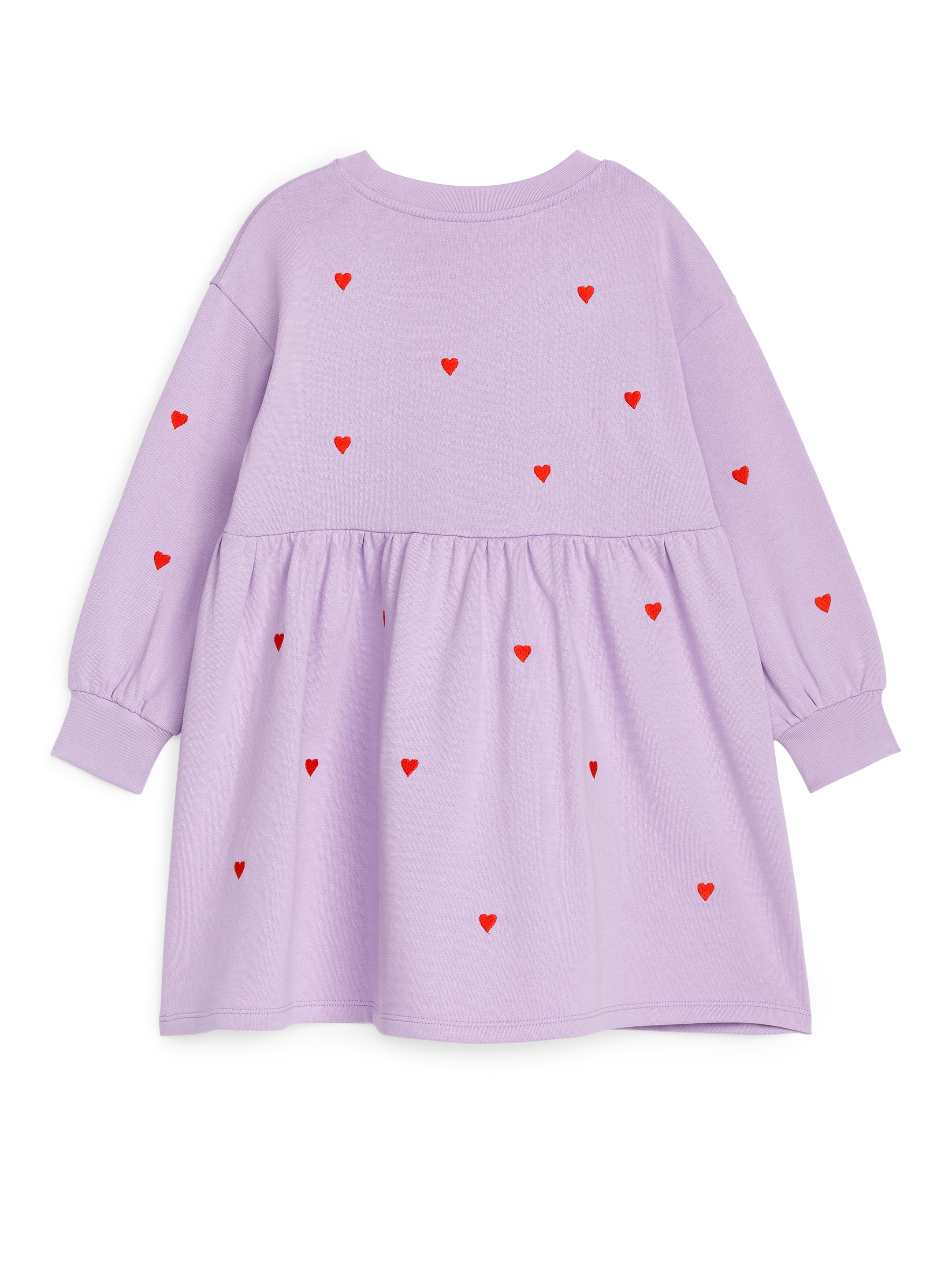 Vestido tipo sudadera con bordados - Lila/corazones rojos - Oversized - Children - StillMedia/DescriptiveStillLife - 2