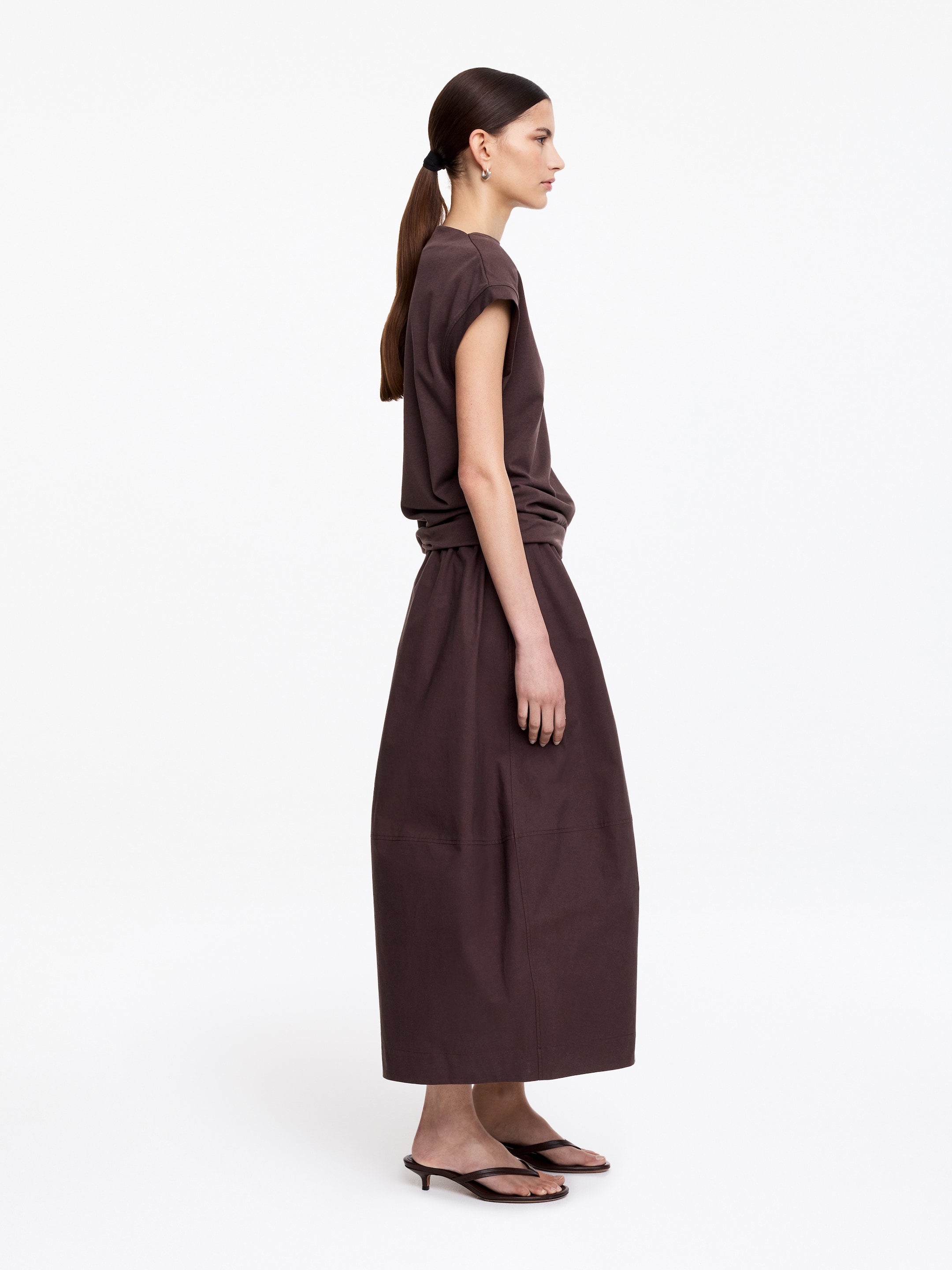 Gonna midi in cotone - Marrone scuro - Regular fit - Women - StillMedia/Lookbook - 4