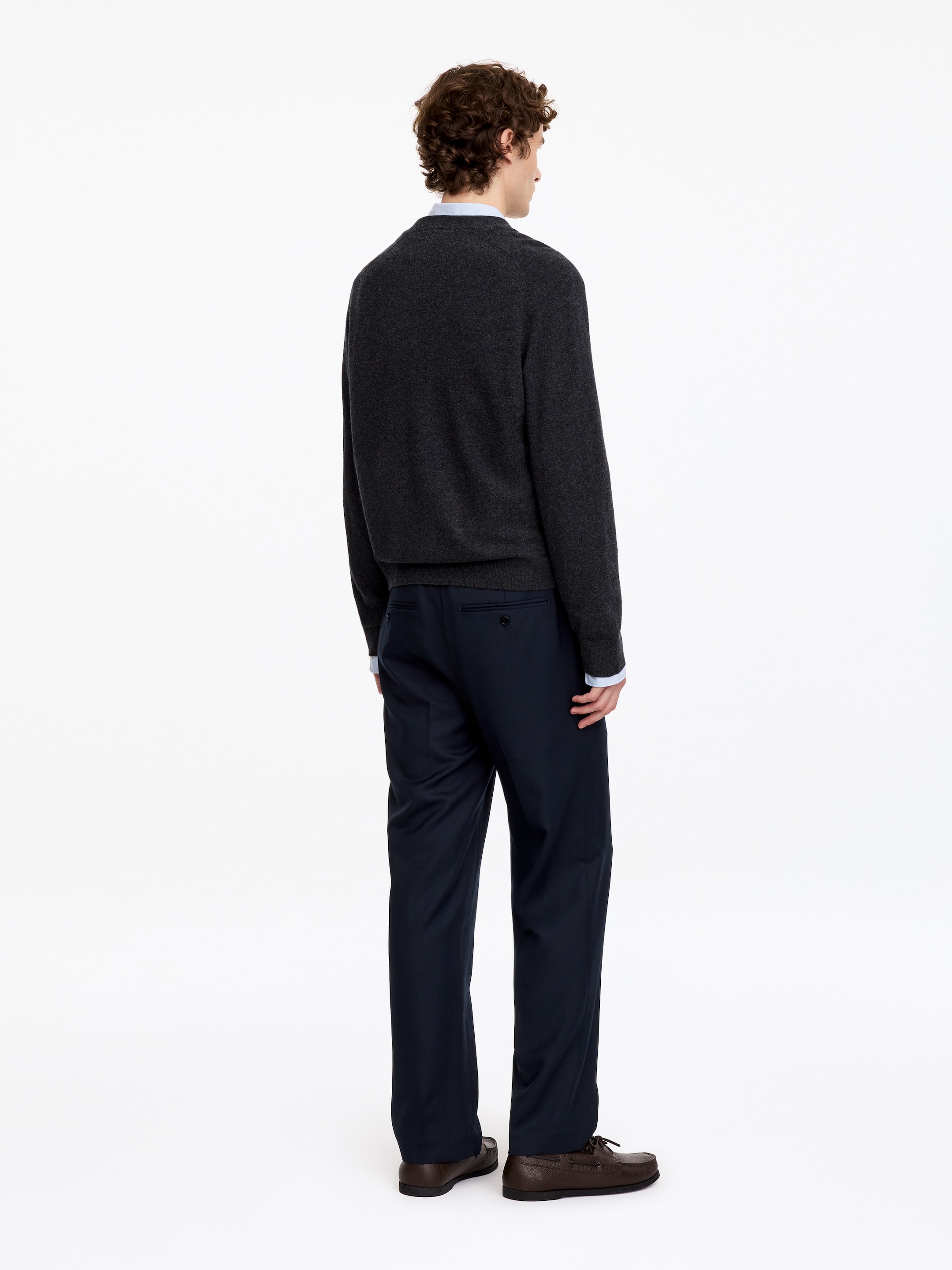 Hose aus Wollmischung mit Kordelzug - Navy - Regular Fit - men - StillMedia/Lookbook - 5