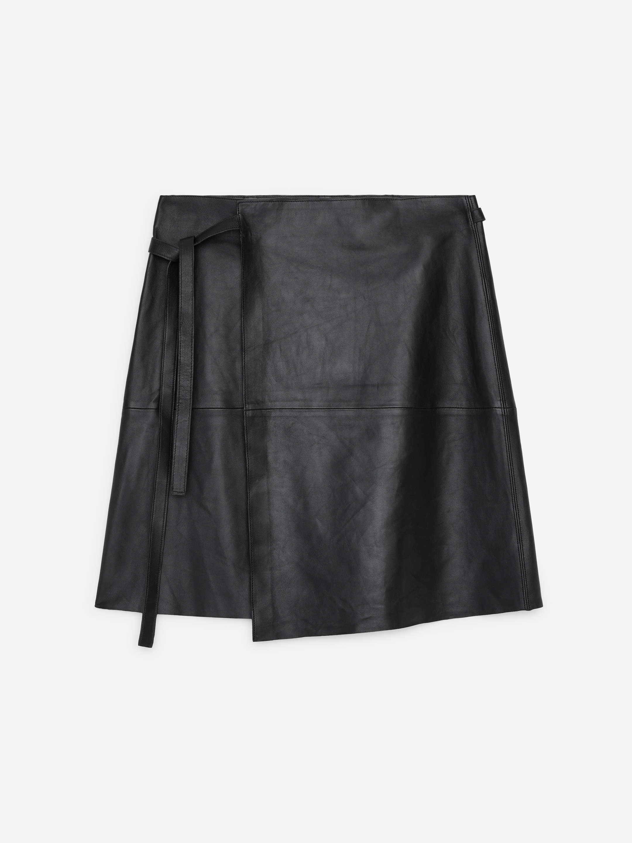 Leather Wrap Skirt - Black - Regular fit - women - StillMedia/DescriptiveStillLife - 1