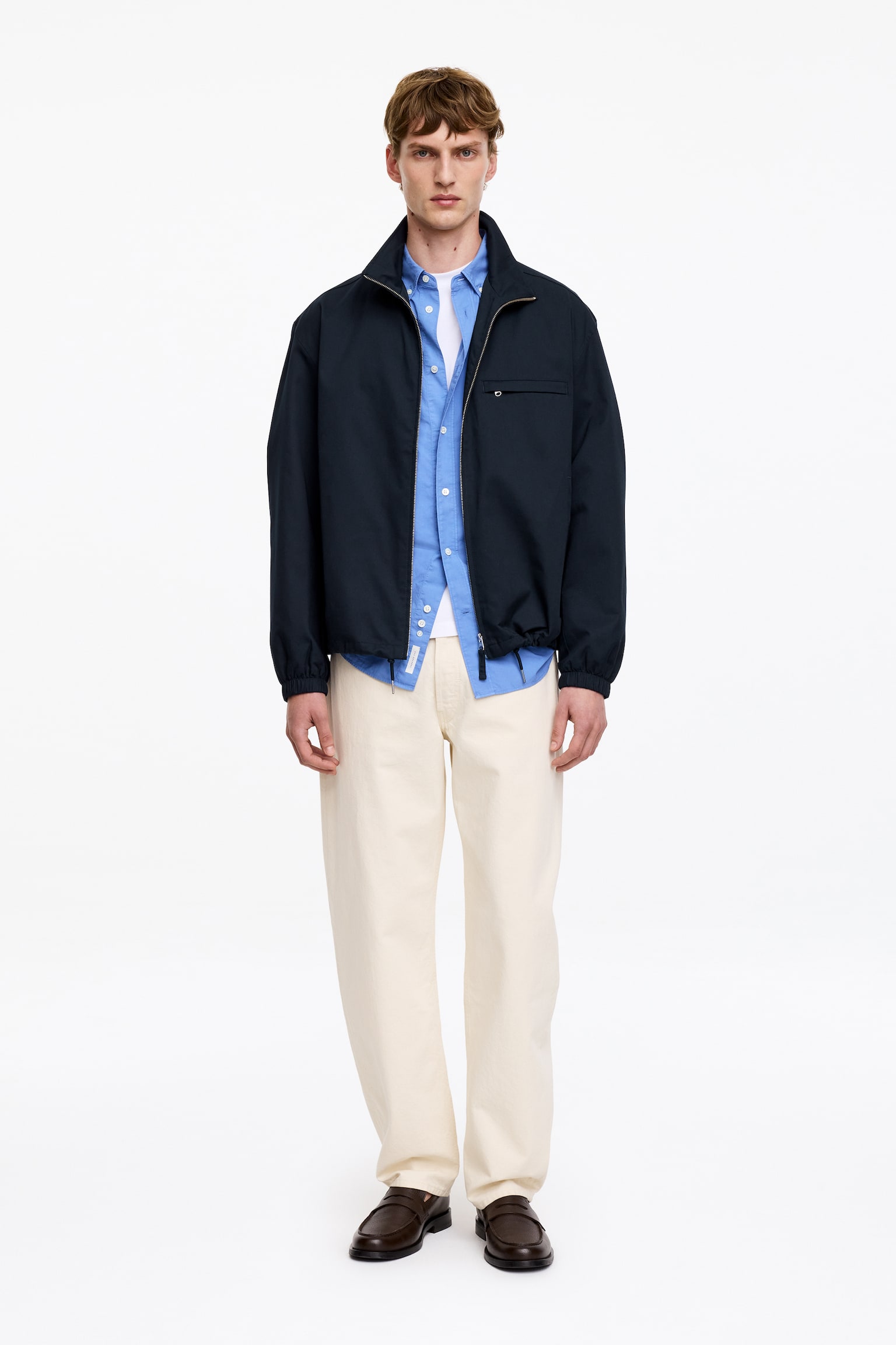 Chaqueta boxy - Azul oscuro/Topo oscuro - 1