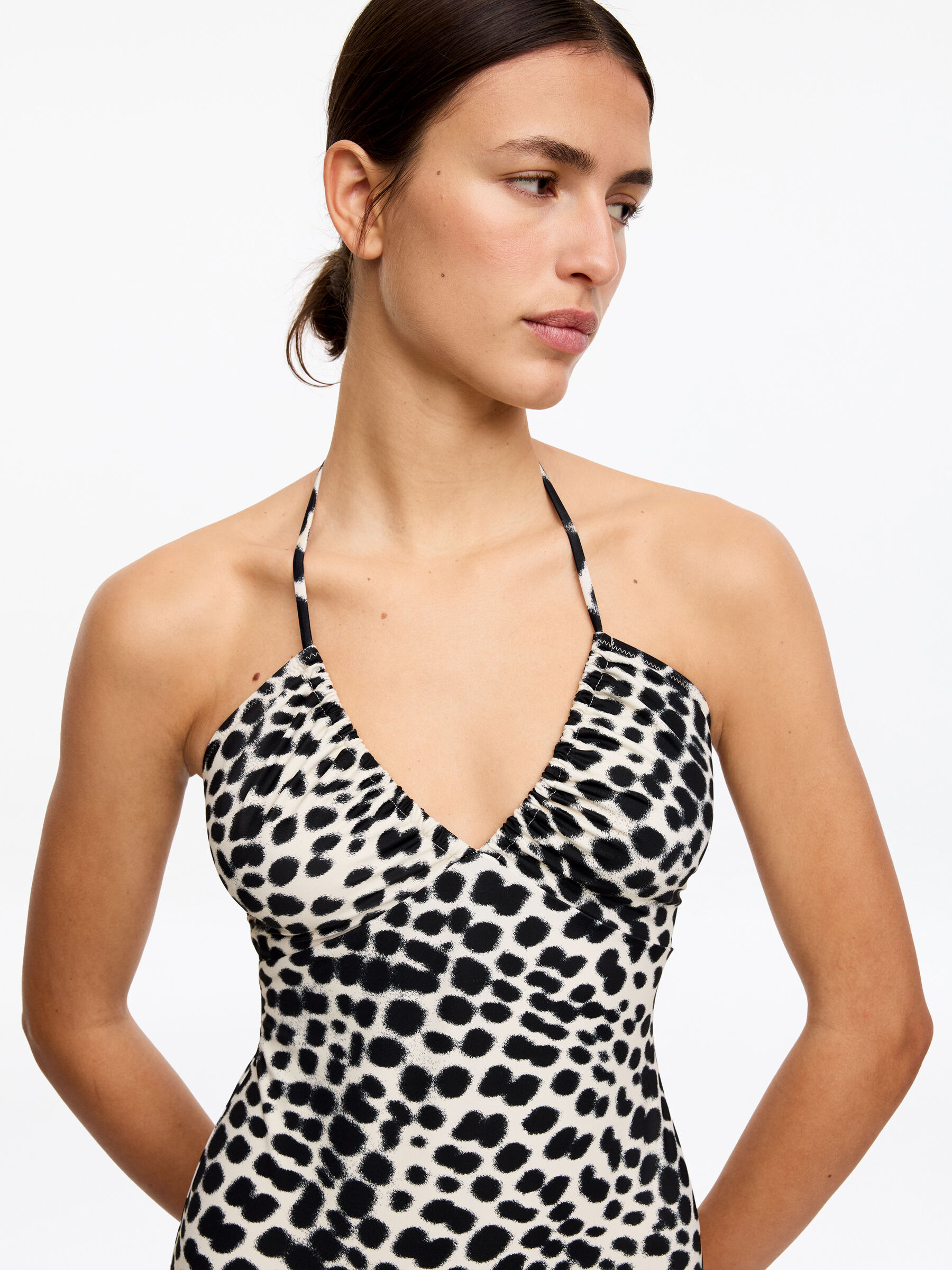 Bañador con cuello halter - Negro/Beige - Women - StillMedia/Lookbook - 5