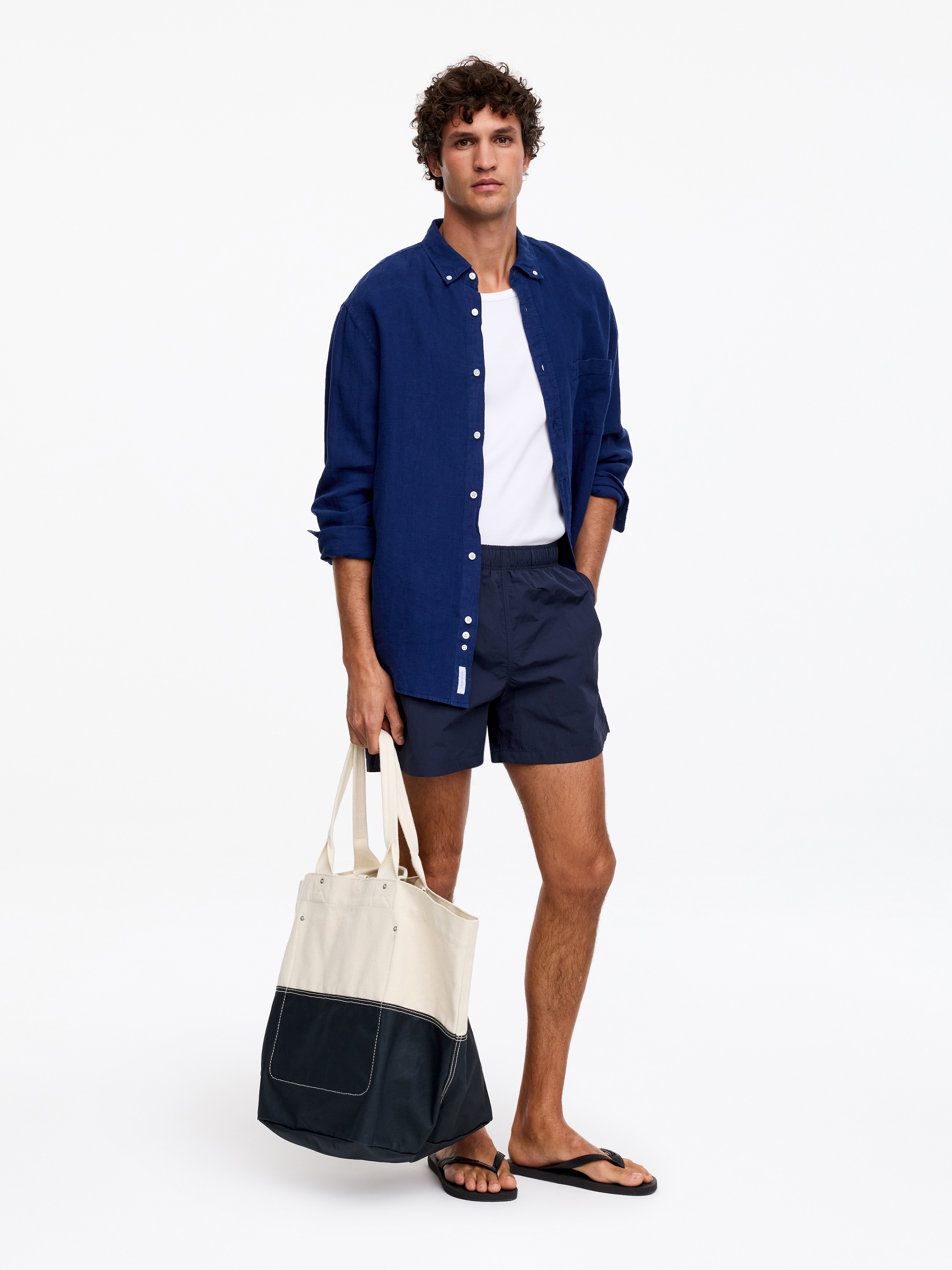 Waxed Canvas Tote - Off White/Blue - Men - StillMedia/Lookbook - 4
