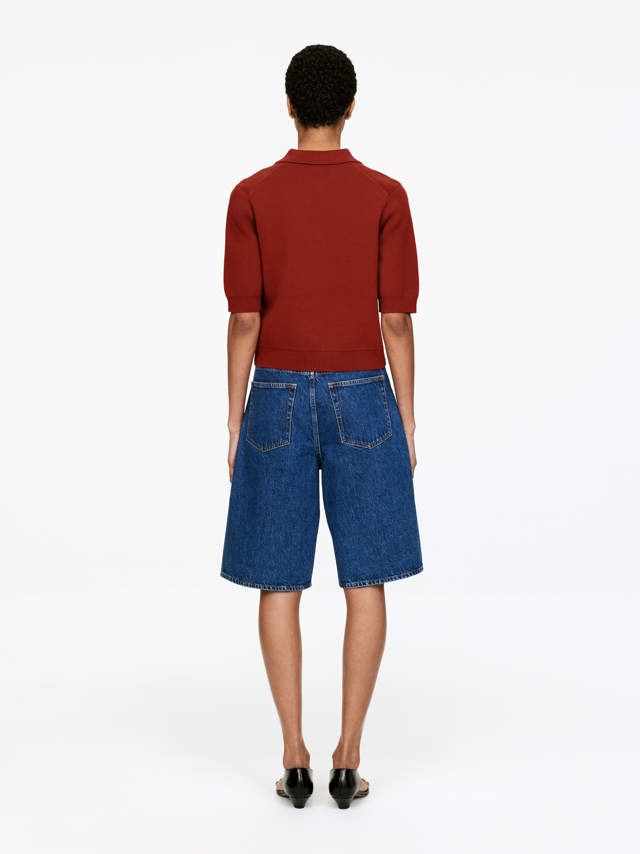 Visa större bild: Pikétröja i bomull - Roströd - DAM | H&M SE 2