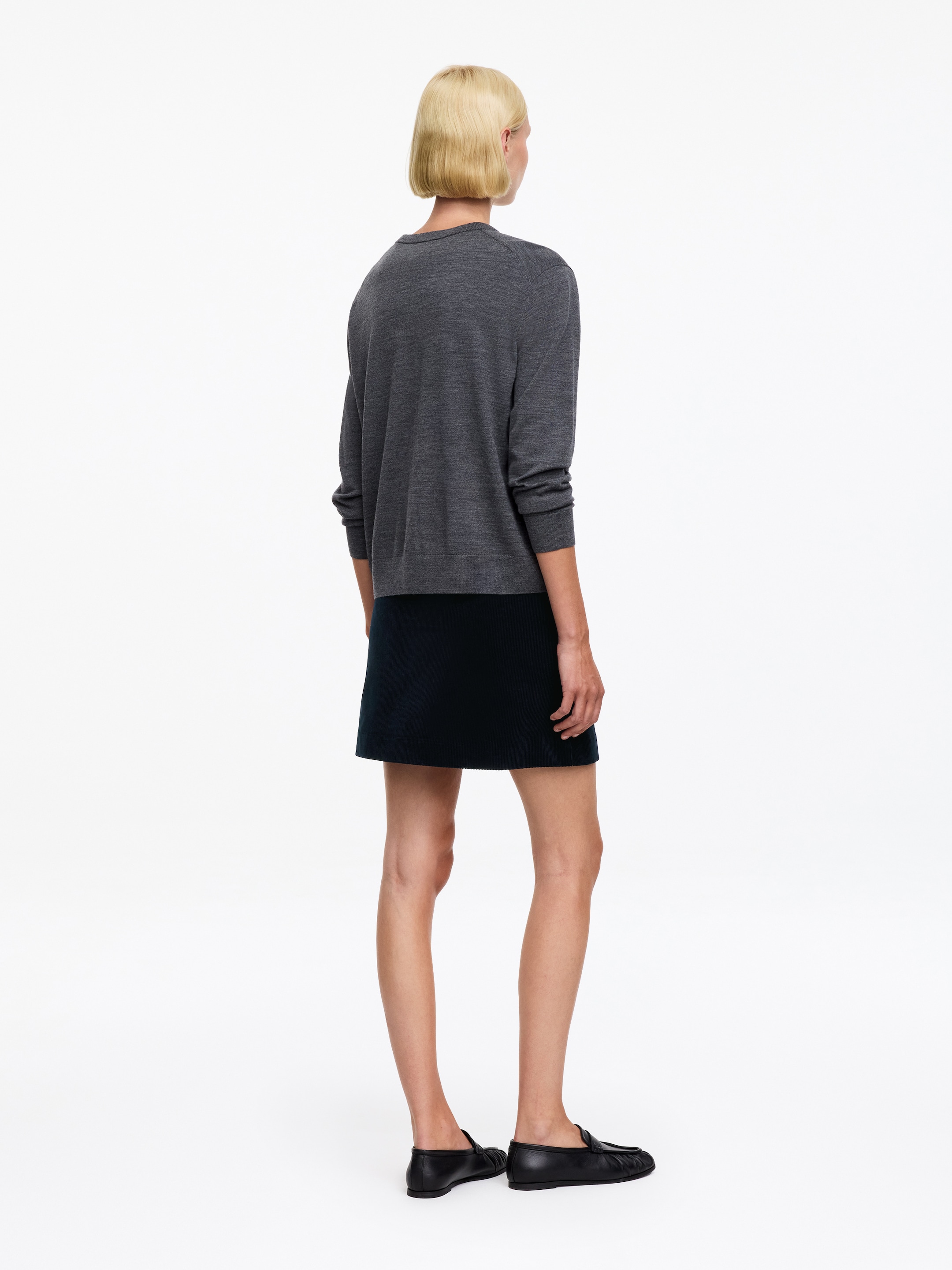 Corduroy Mini Skirt - Dark Blue - Regular fit - women - StillMedia/Lookbook - 5