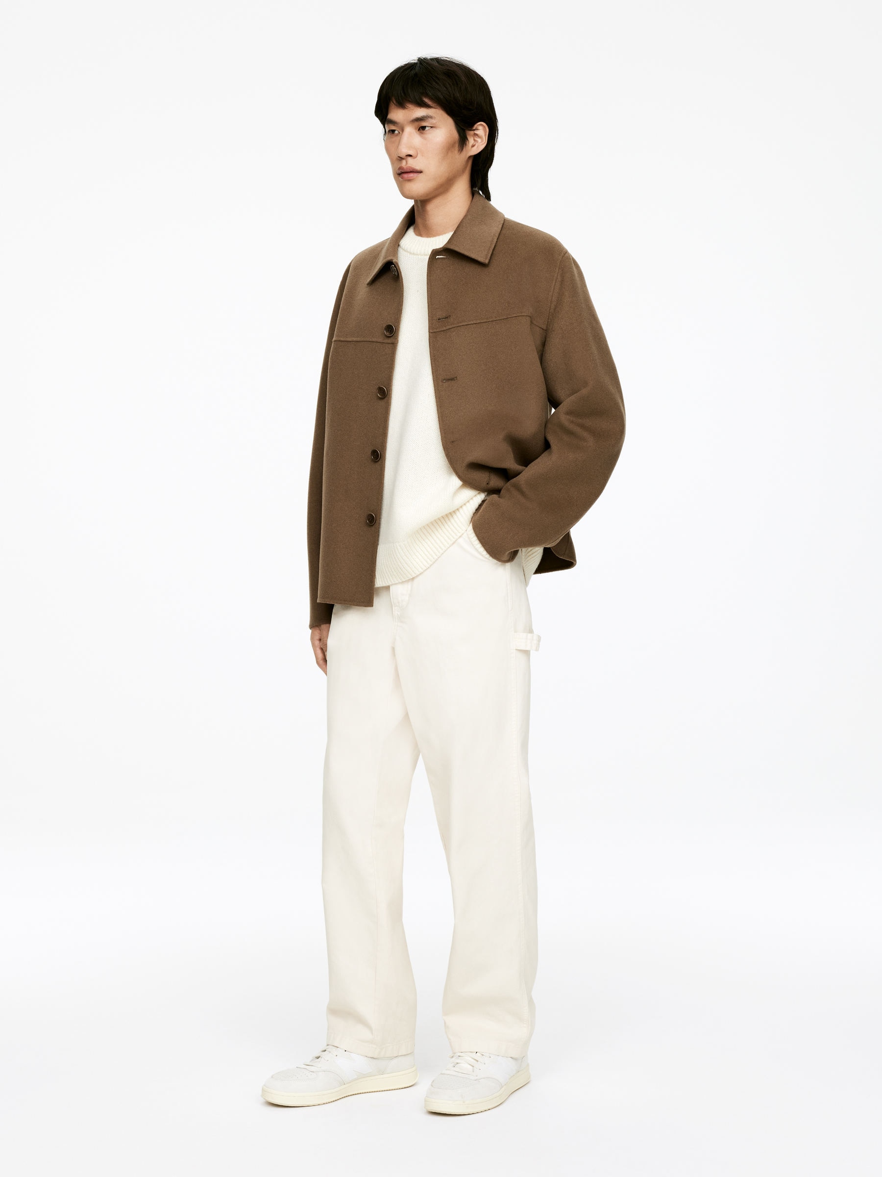 Pull en maille de laine épaisse - Blanc cassé - Relaxed fit - Homme - StillMedia/Lookbook - 3