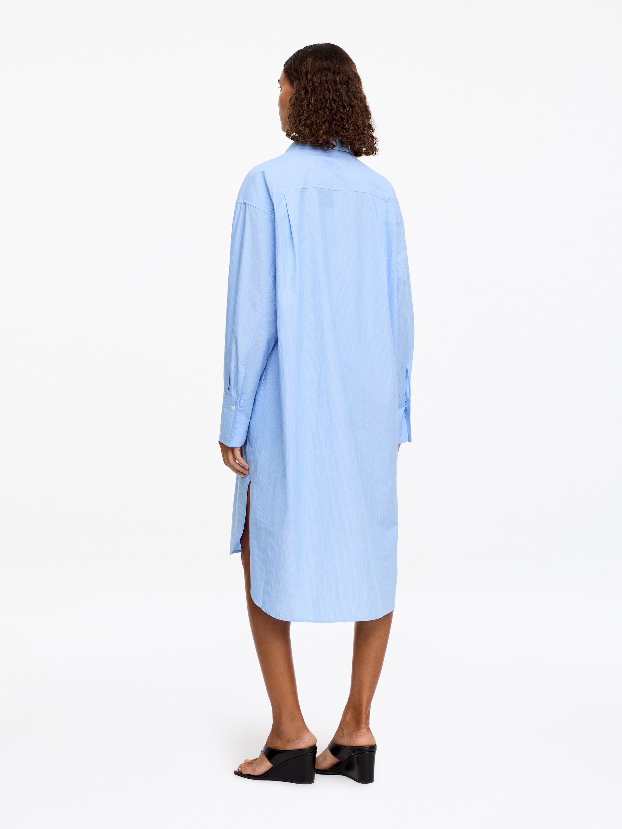Loose-Fit Cotton Shirt Dress - Blue/Striped - Loose fit - Women - StillMedia/Lookbook - 2