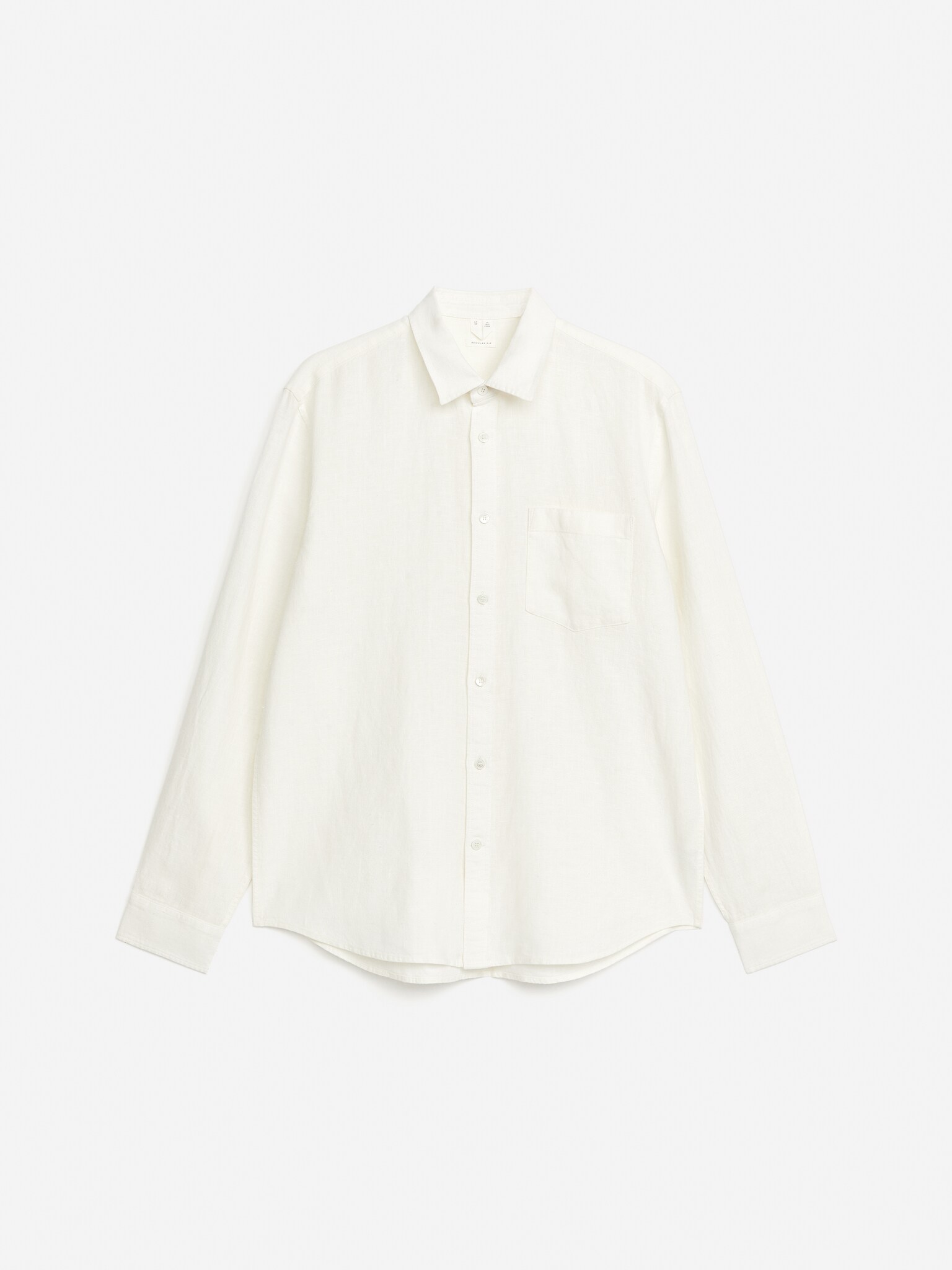 Chemise en lin de coupe classique - Blanc cassé/Marron/Vert foncé/Bleu ciel/Blanc/Beige/Vert clair chiné/Vert poudré/Blanc/Taupe/Bleu/Bleu foncé/Taupe foncé chiné/Vert kaki/blanc - 1