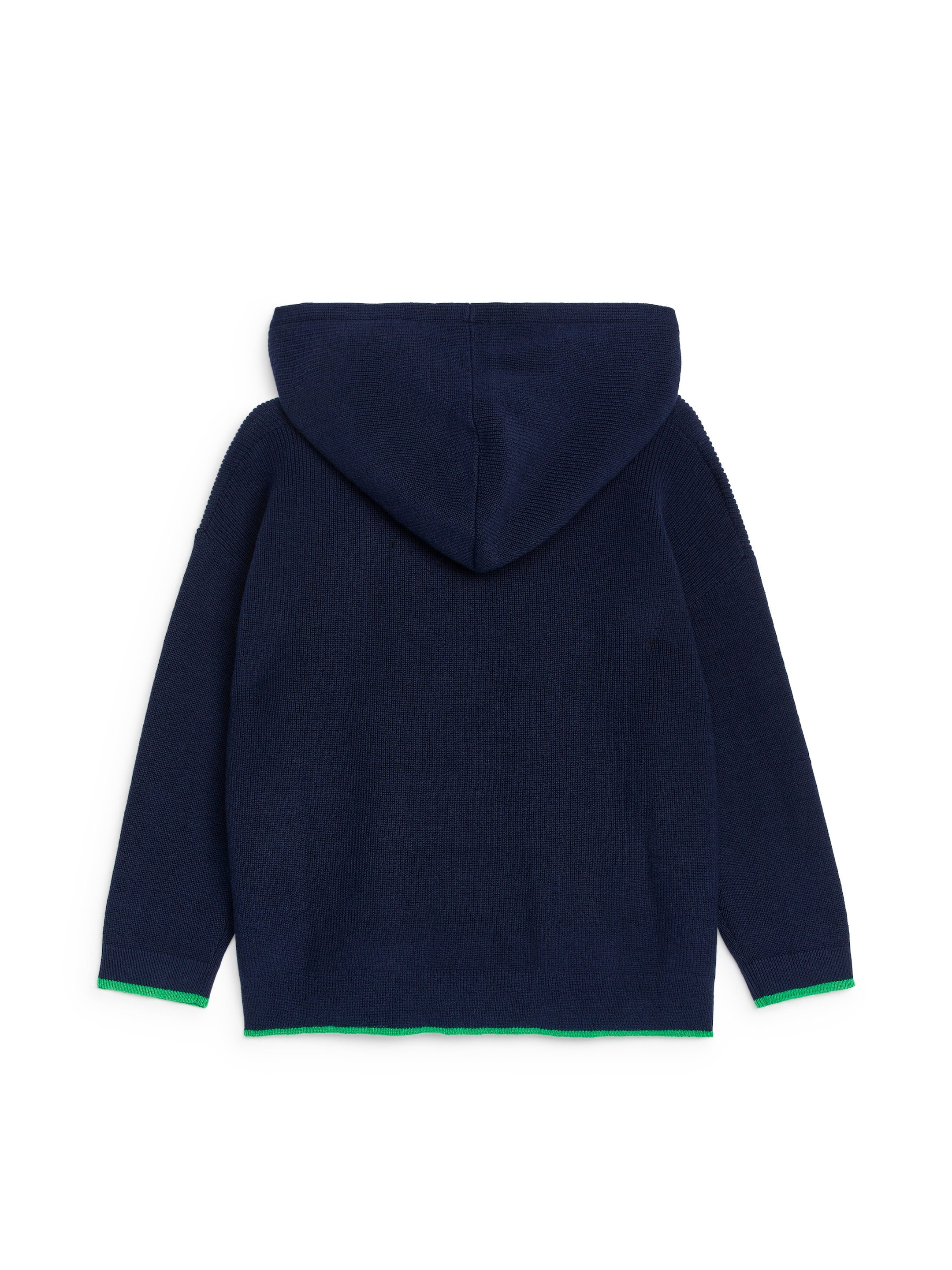 Contrast-Colour Knit Hoodie - Dark Blue - Relaxed fit - Children - StillMedia/DescriptiveStillLife - 2