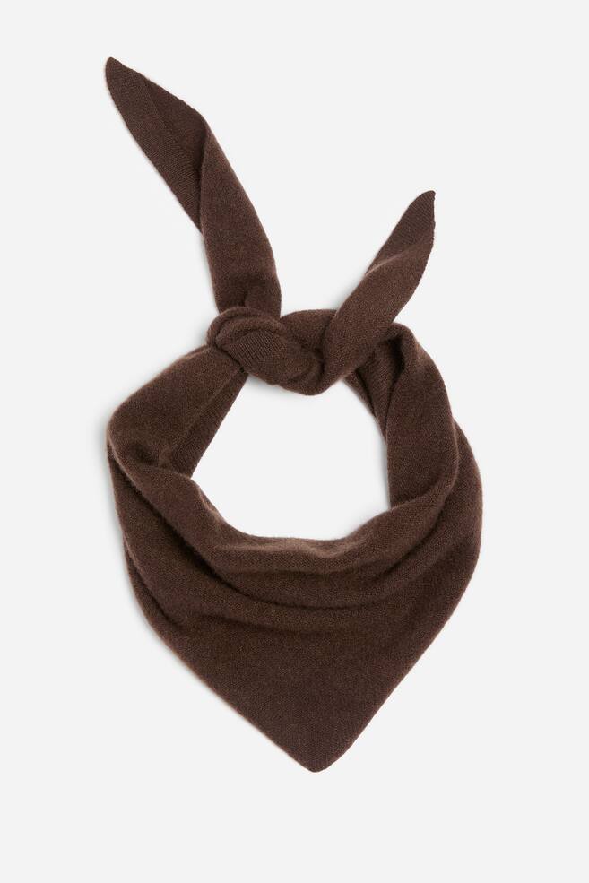 Cashmere Scarf - Brown/Dark Blue - 1