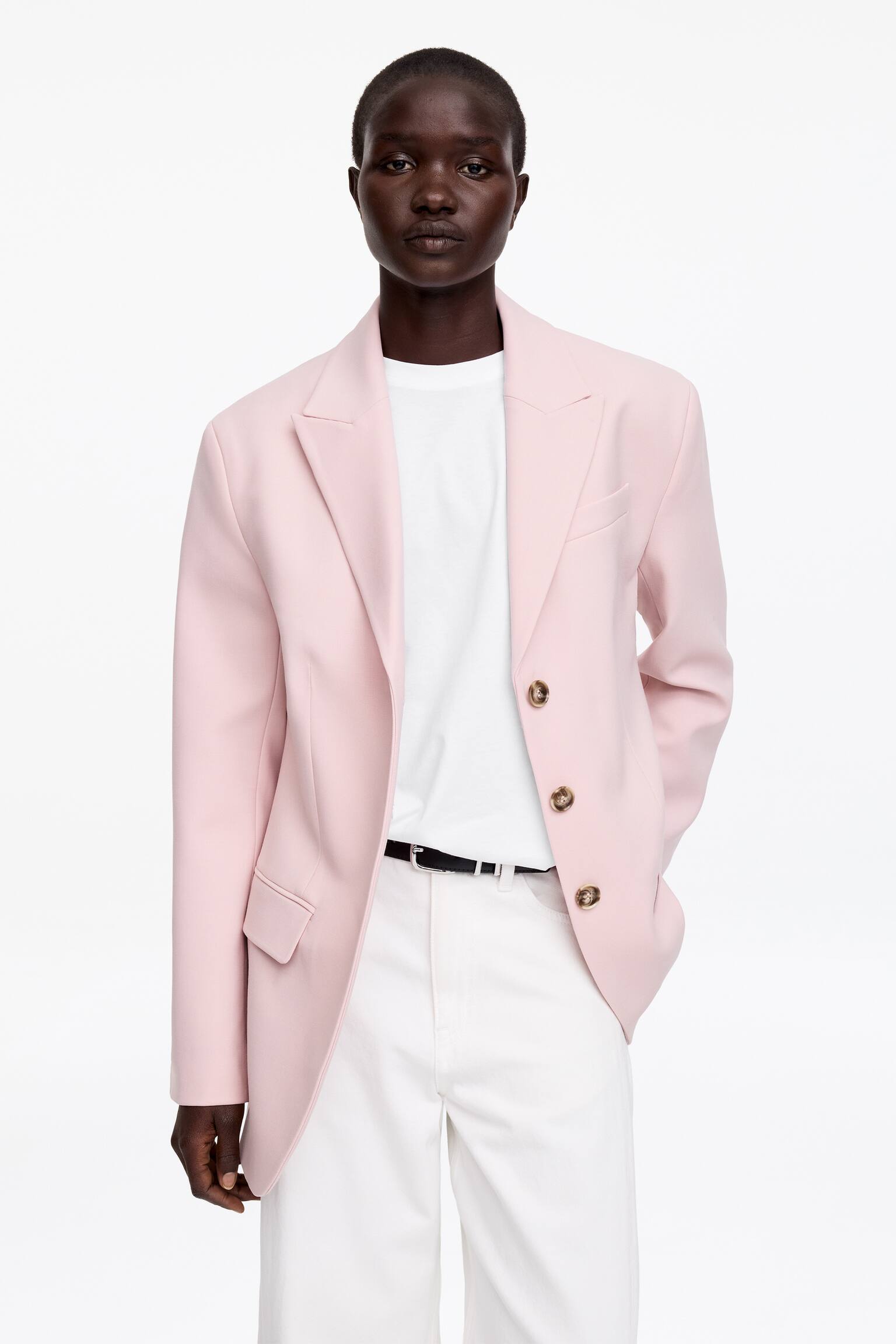 T-shirt oversize - Blanc/Vert kaki/Rose - 3