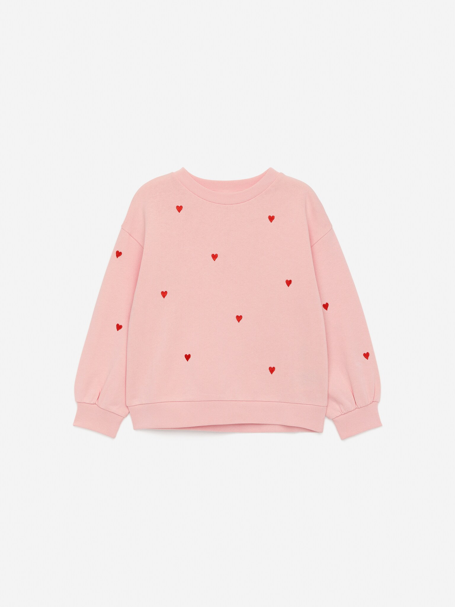 Bluza z haftem - Różowy/Czerwone serca/Beżowy/kwiaty/Szary melanż