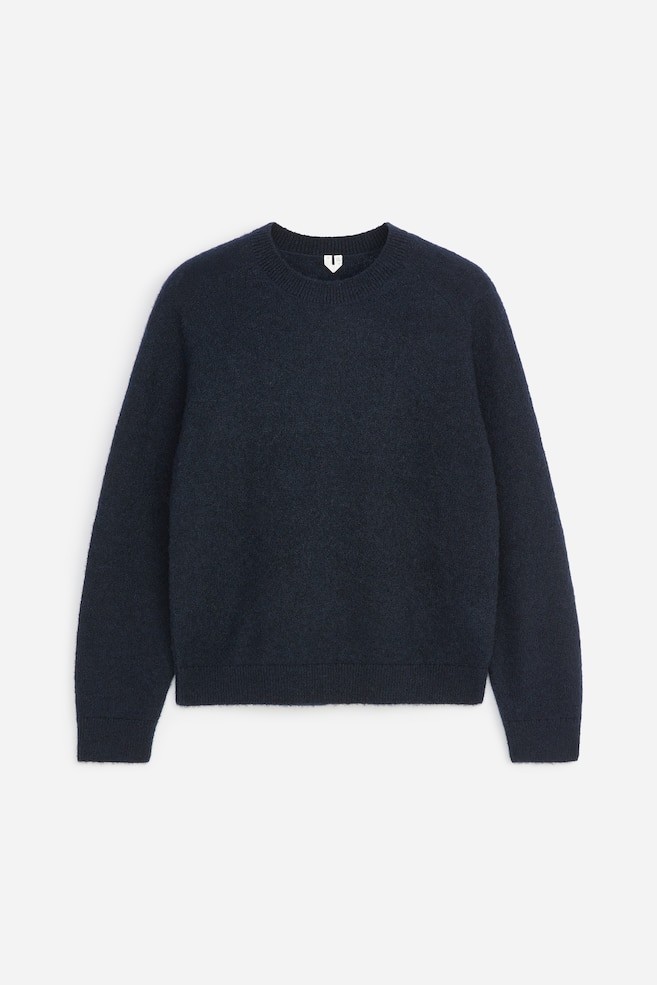 Pull en laine brossée - Bleu marine foncé/Jaune - 1