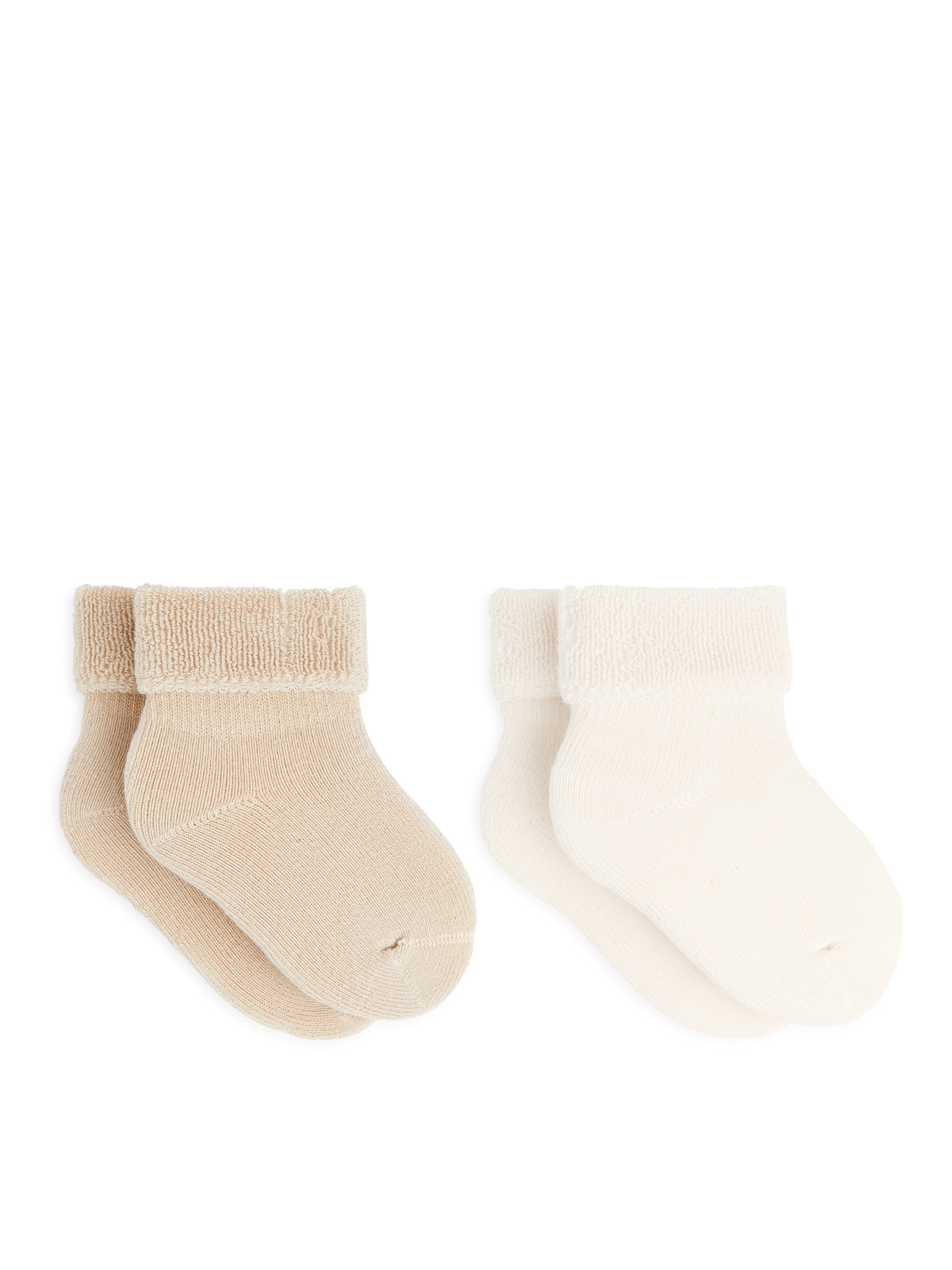 Visa större bild: Mjuka babystrumpor - Beige/vit - BARN | H&M SE 1