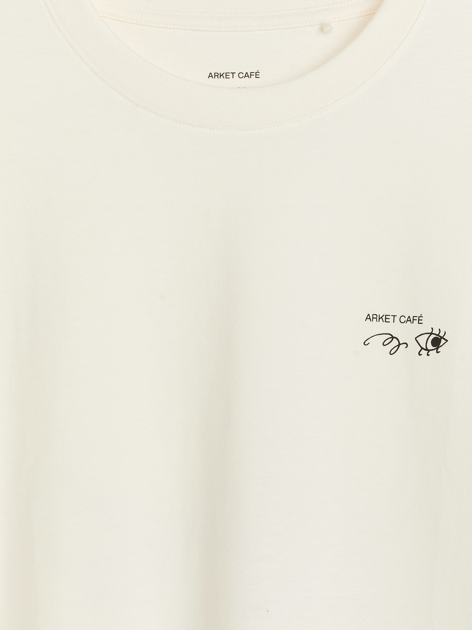 Langærmet ARKET CAFÉ T-shirt - Råhvid/sort/Mørkegrøn - 3