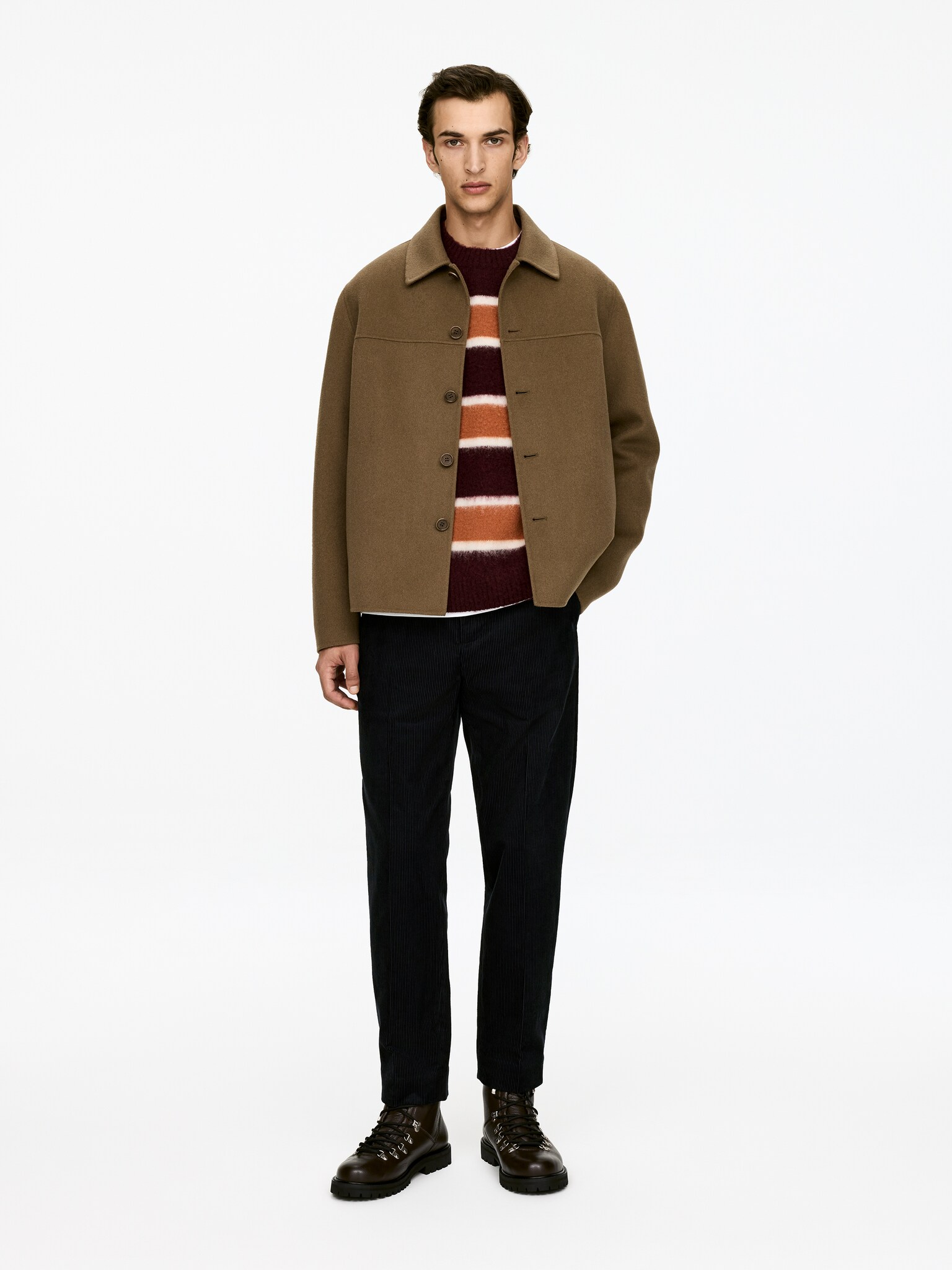 Botas de piel para senderismo - Marrón oscuro/Negro