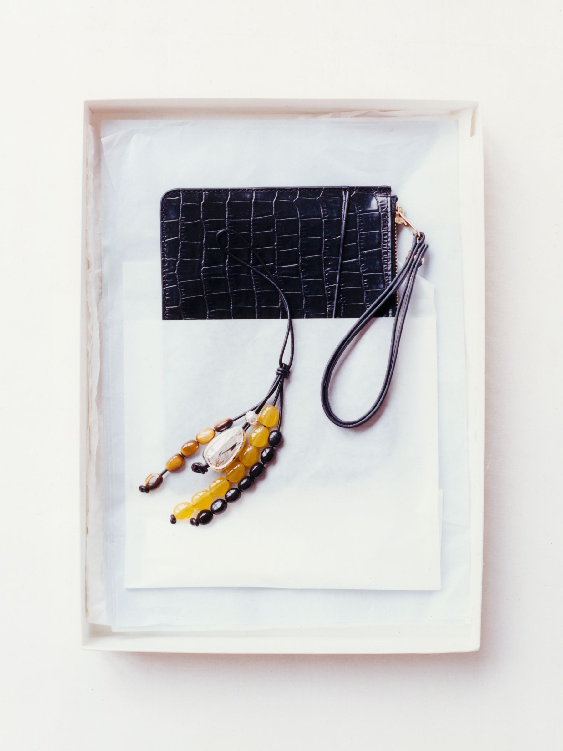 Korthållare i krokodilpräglat läder - Svart - Women - StillMedia/Environmental - 1