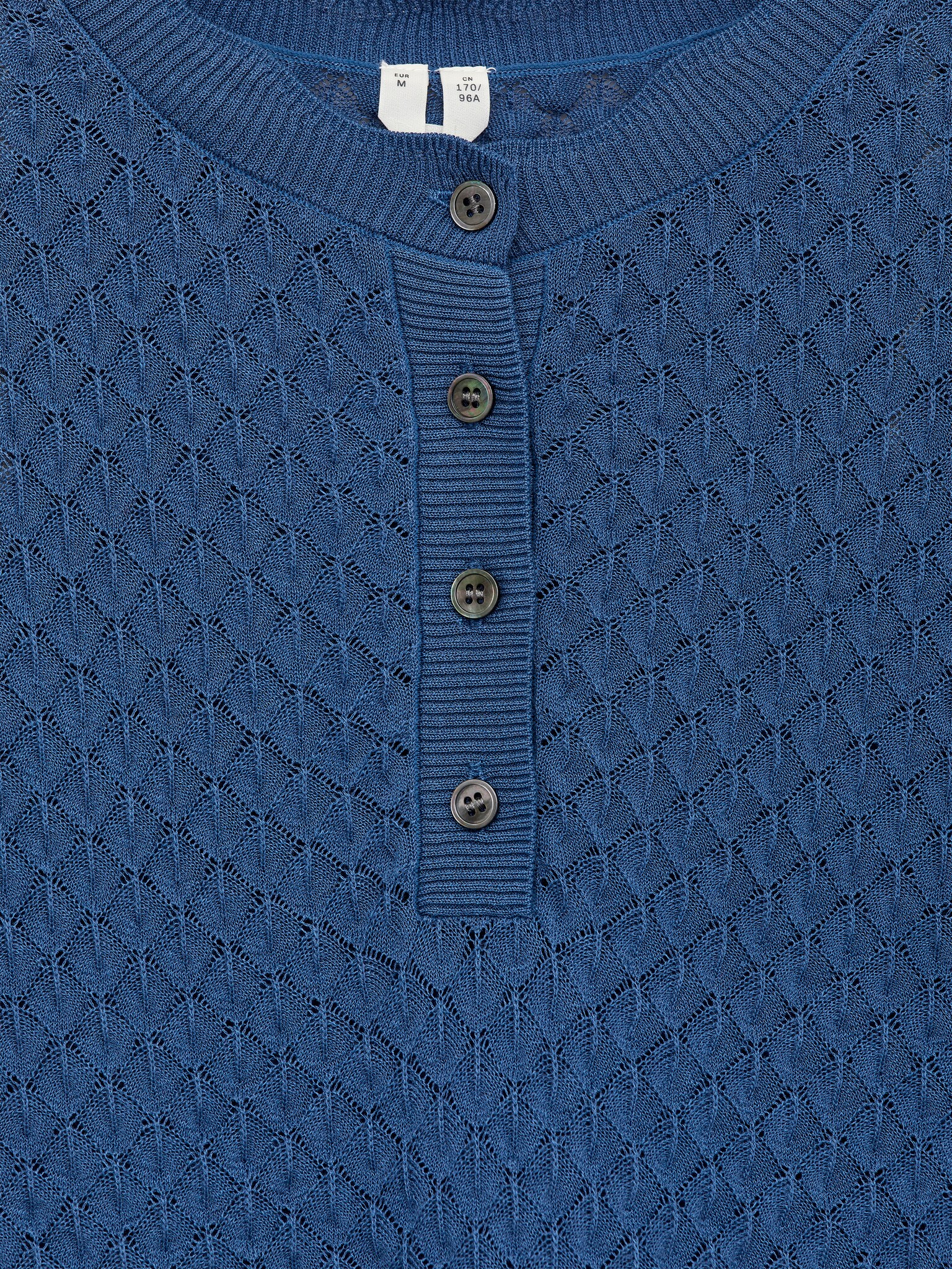 Haut en maille ajourée - Bleu/Beige clair - 6