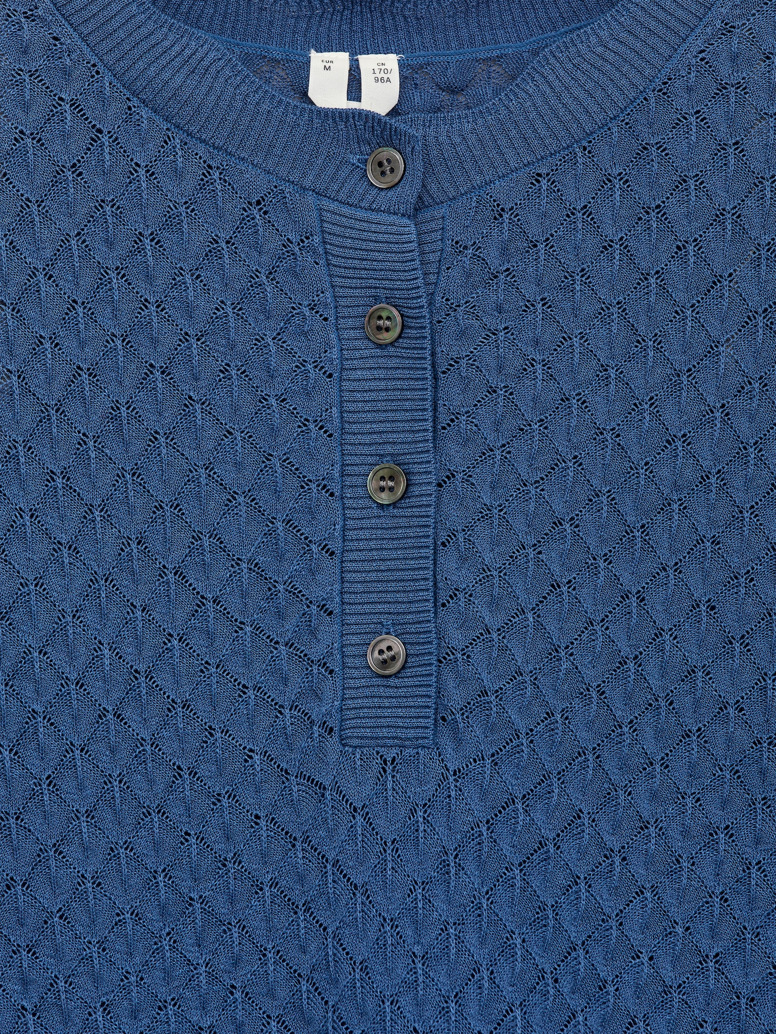 Haut en maille ajourée - Bleu - 6