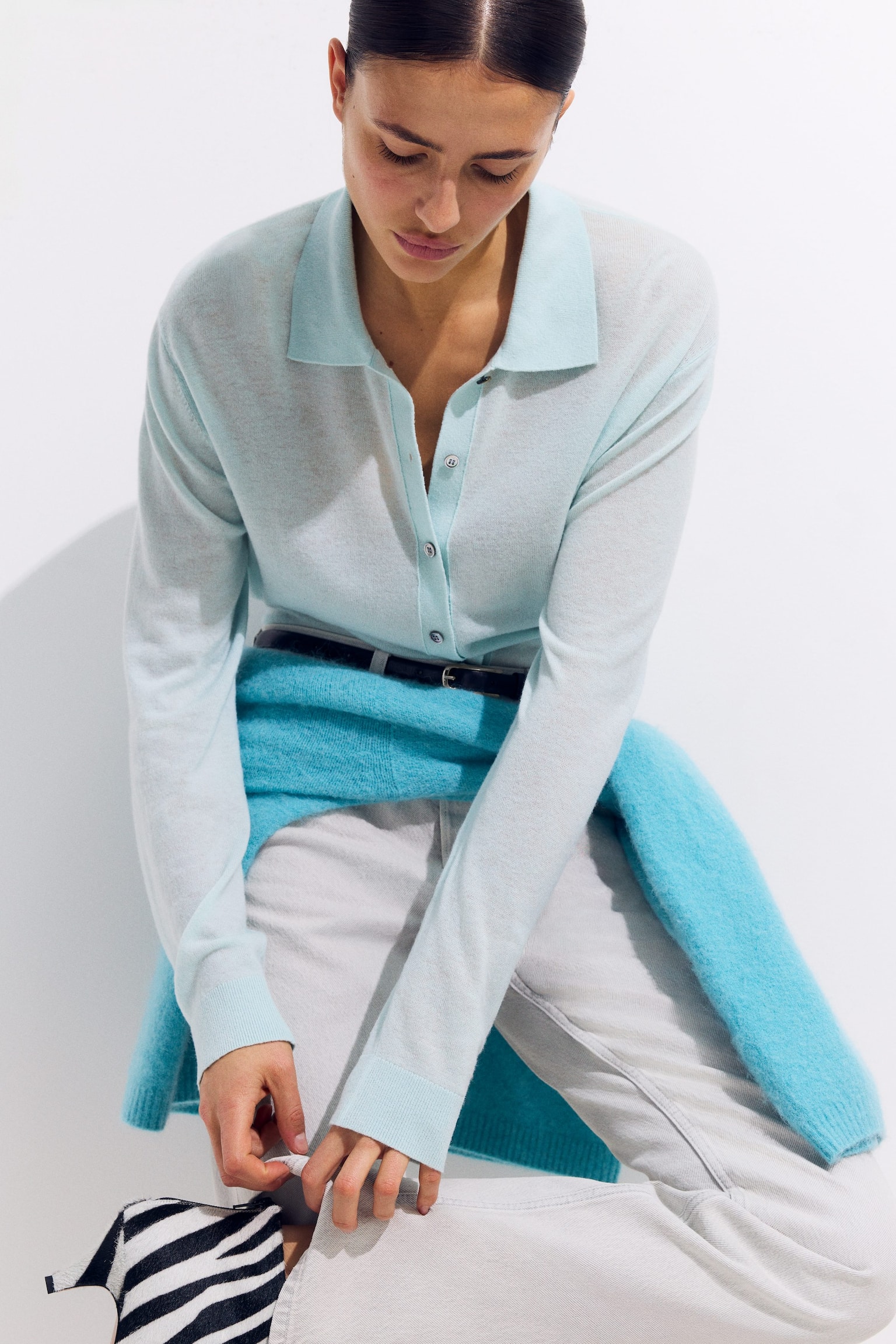 Buty za kostkę we wzór zebry - Biały/czarny/wzór pasków zebry - 3