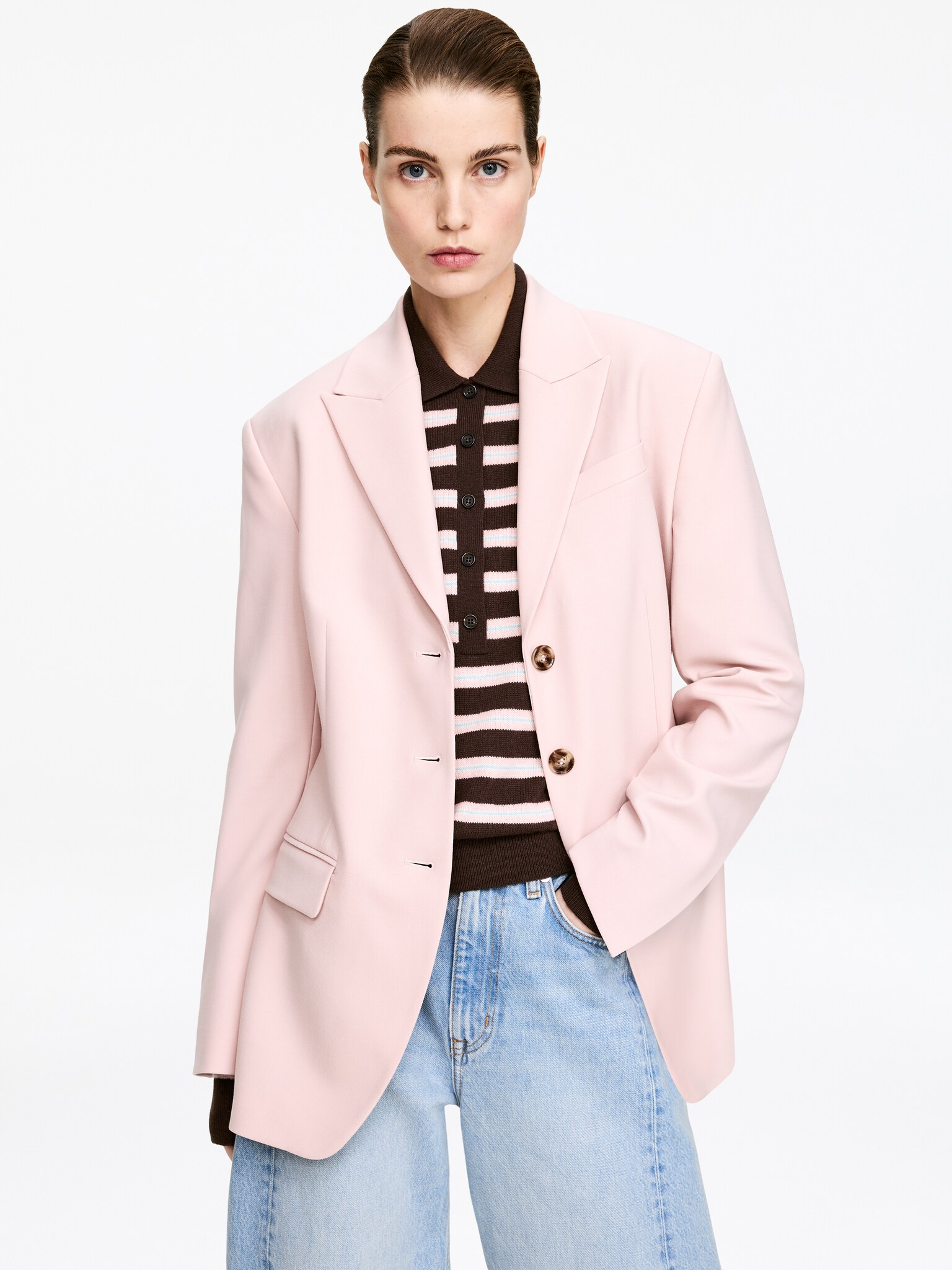 Polopullover aus Wolle - Braun/Grau/Rosa/Grau/Gelb/Schwarz - 3