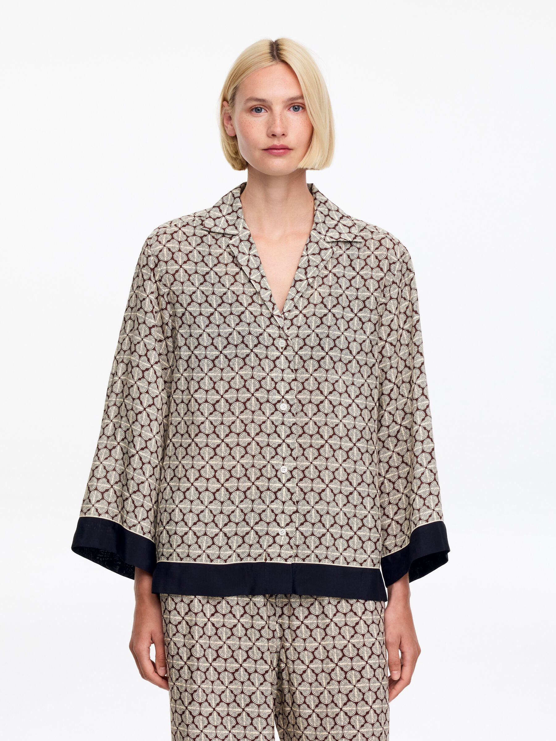 Hemd aus Lyocell-Mischung mit kubanischem Kragen-#493338-19253