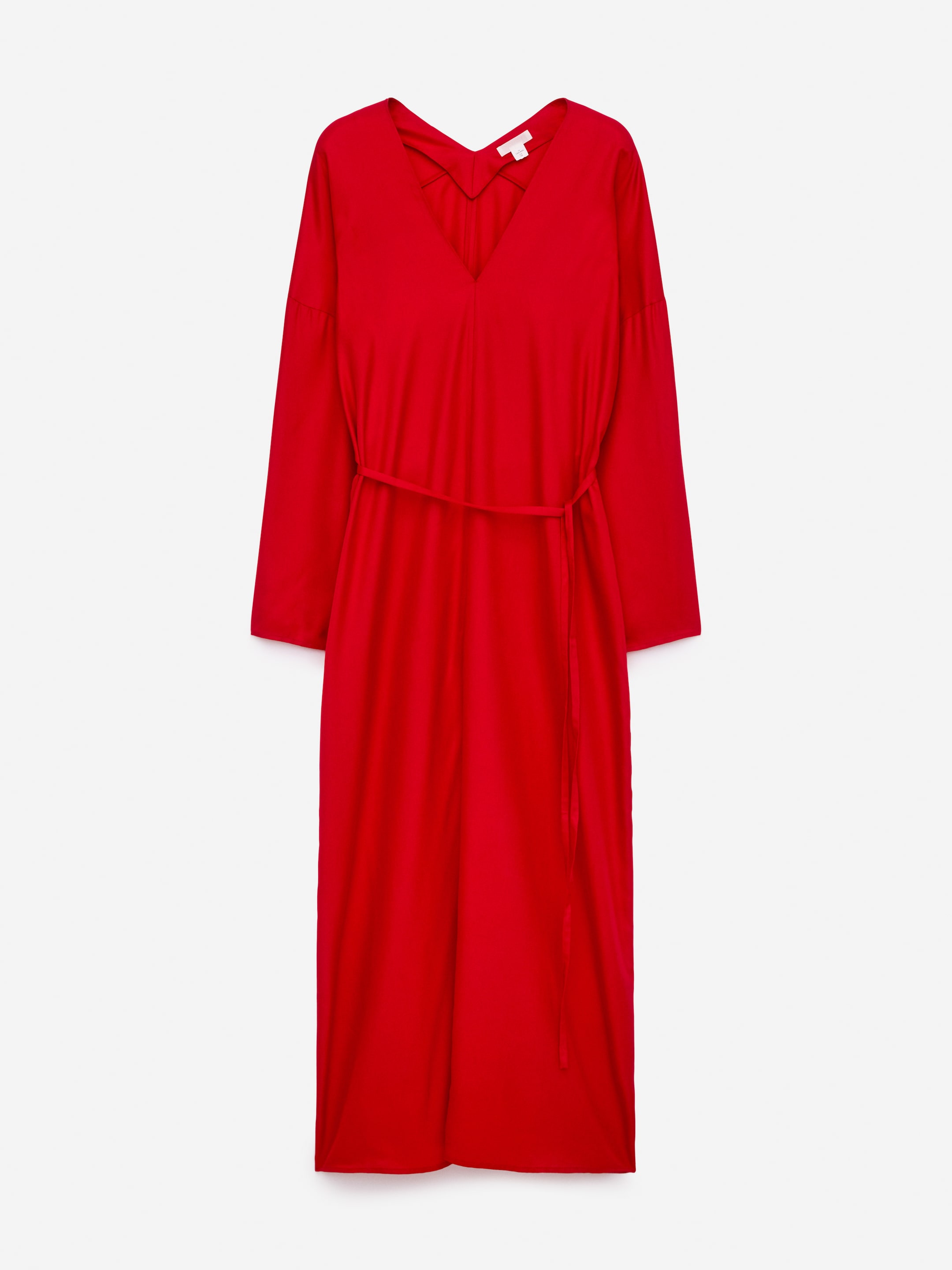 Vestido largo de mezcla de seda-#c20507-13705