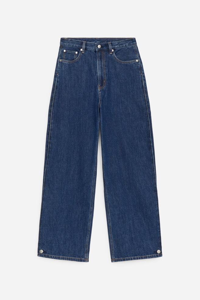 Curved-Leg Jeans - Dark Blue - 1