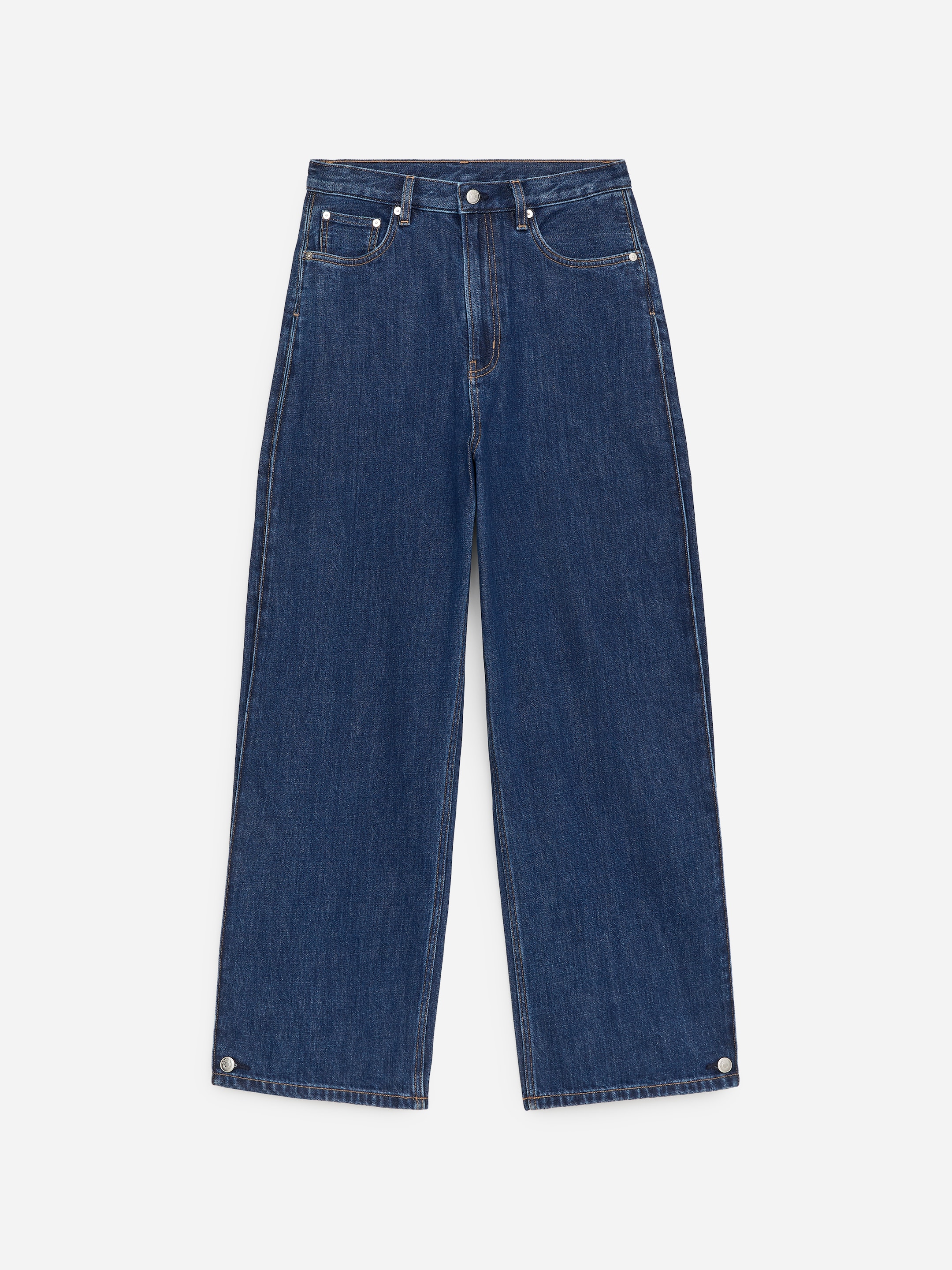 Curved-Leg Jeans-Blue-18186